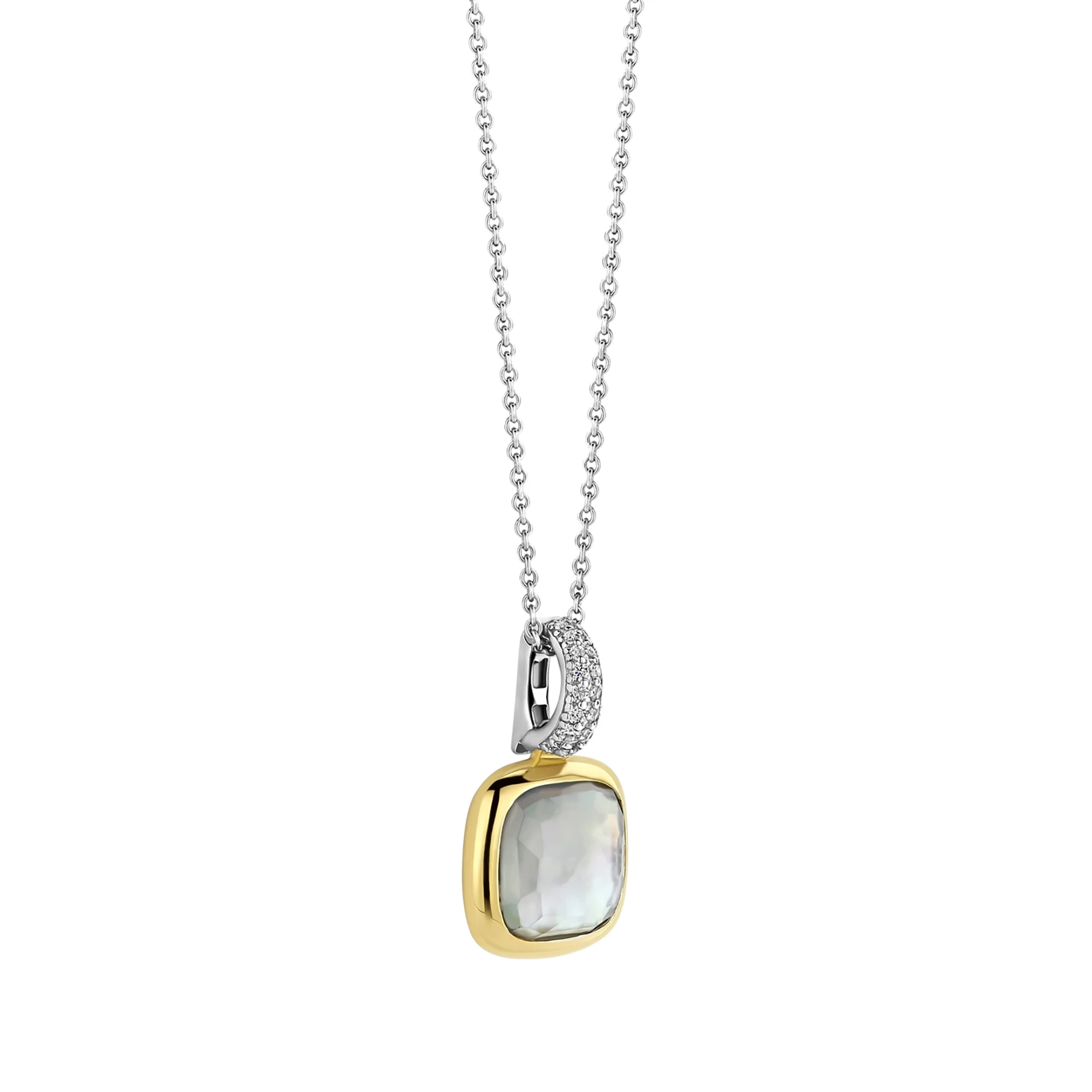 Ti Sento Yellow Gold Plated Grey Crystal Pendant 6829BL - Image 2