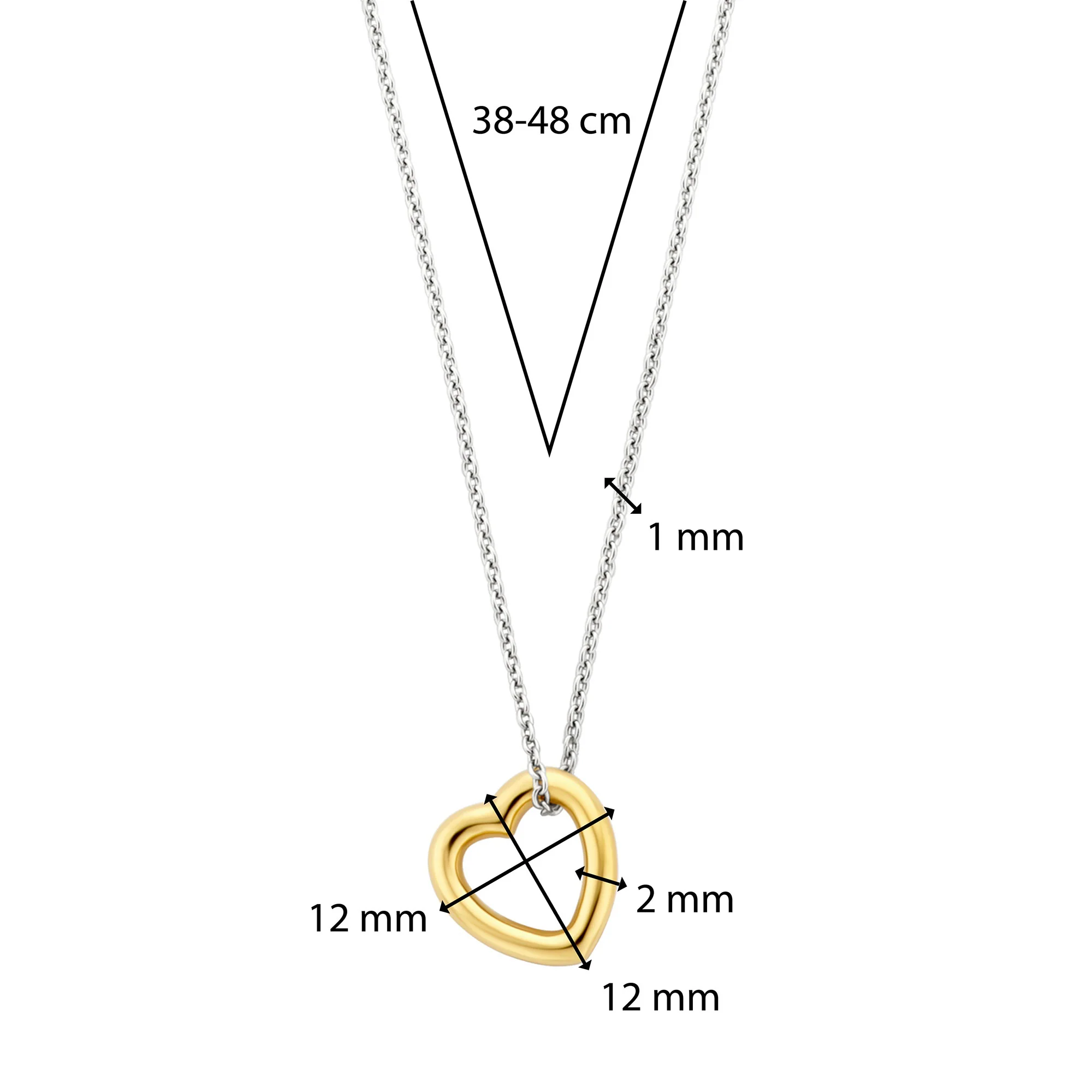Ti Sento Yellow Gold Plated Heart Necklace 34022SY - Image 5