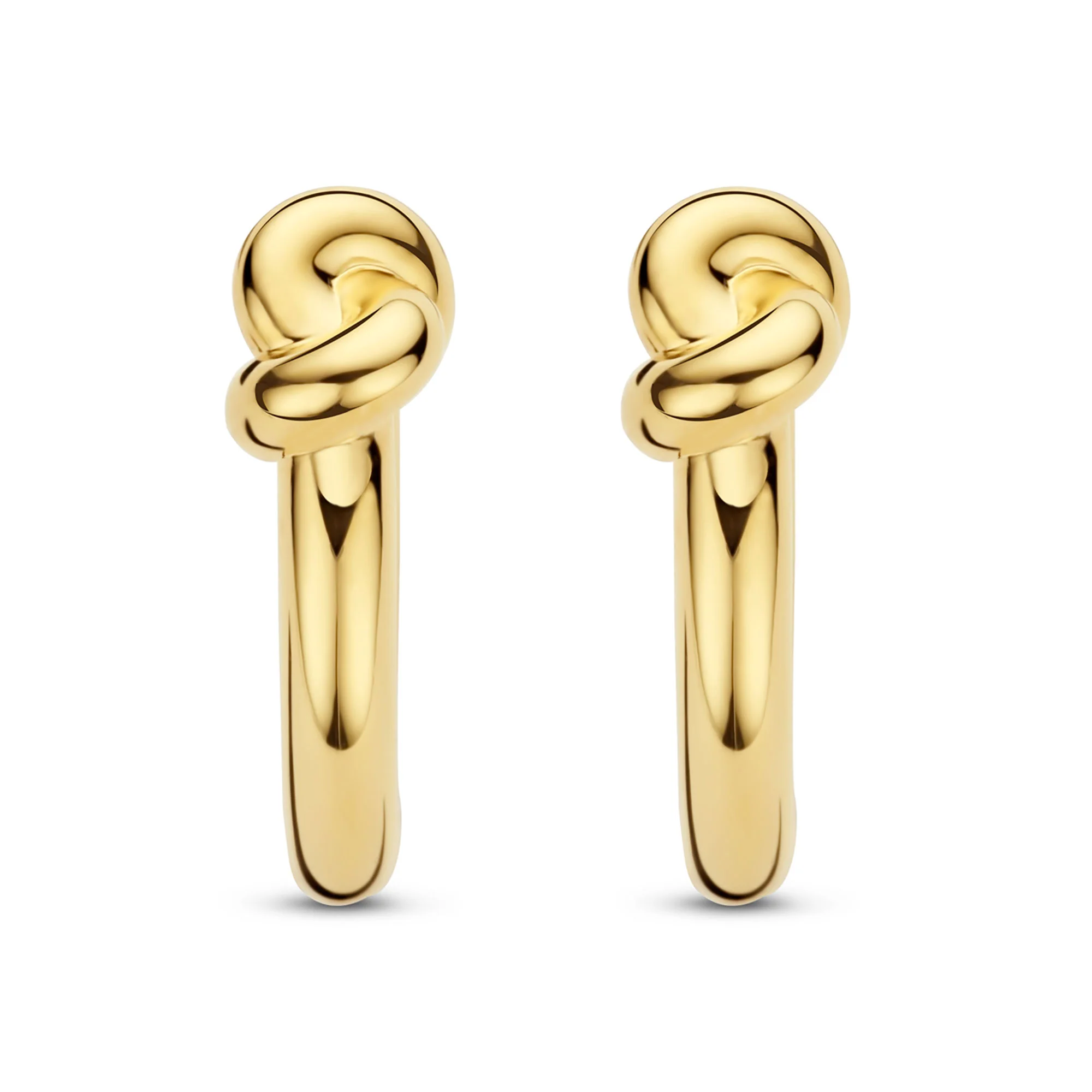 Ti Sento Yellow Gold Plated Knot Hoop Earrings 7897SY - Image 2