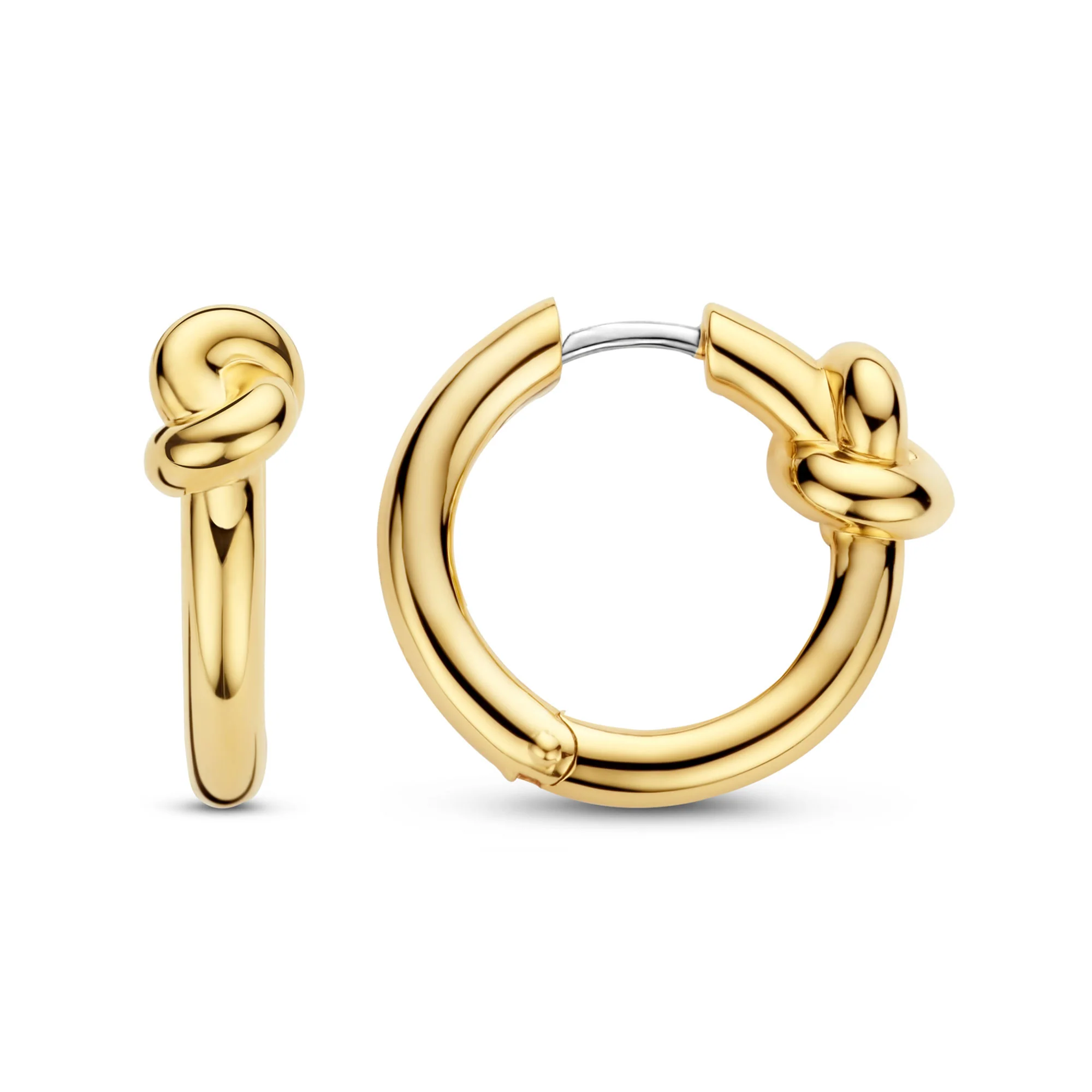 Ti Sento Yellow Gold Plated Knot Hoop Earrings 7897SY - Image 3