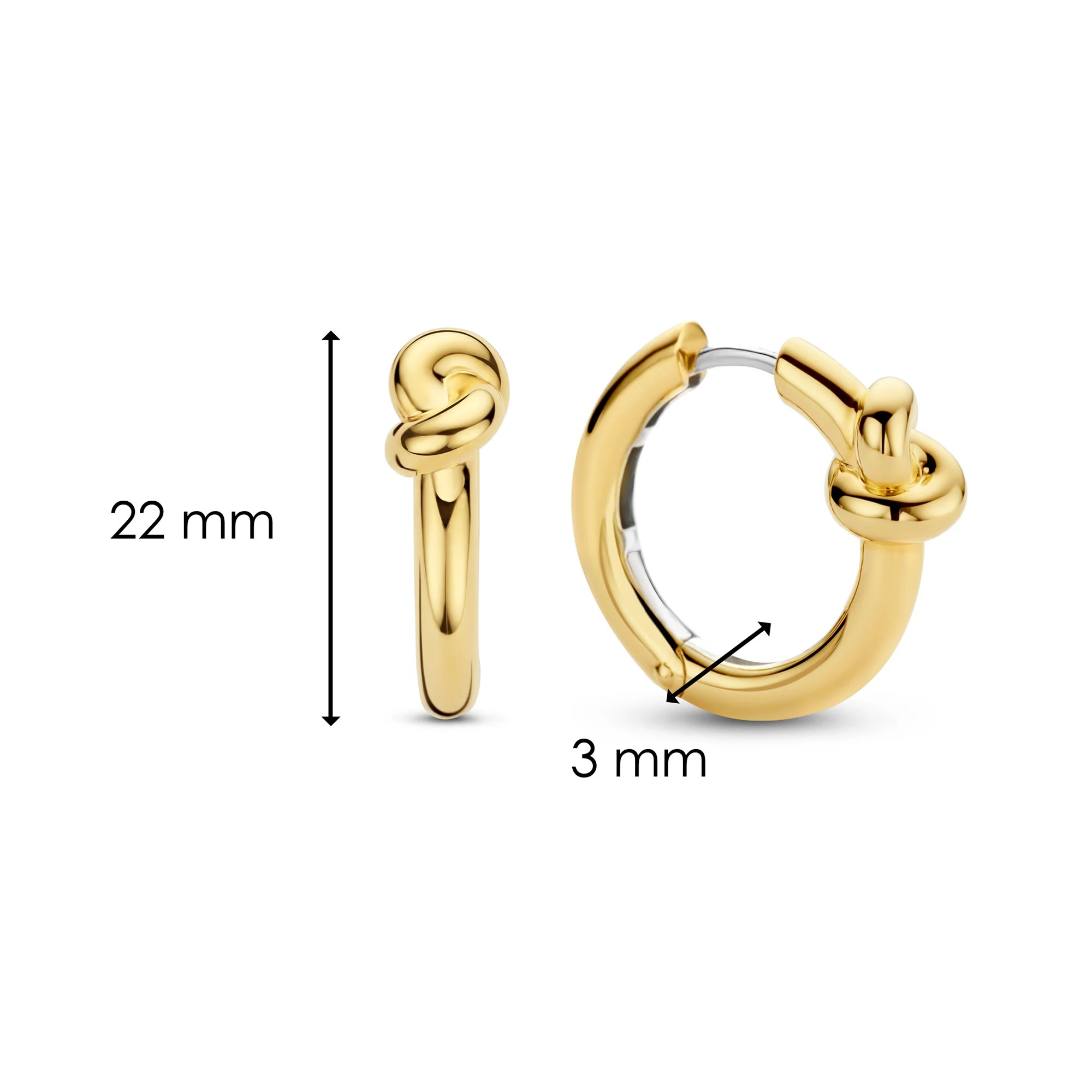 Ti Sento Yellow Gold Plated Knot Hoop Earrings 7897SY - Image 4