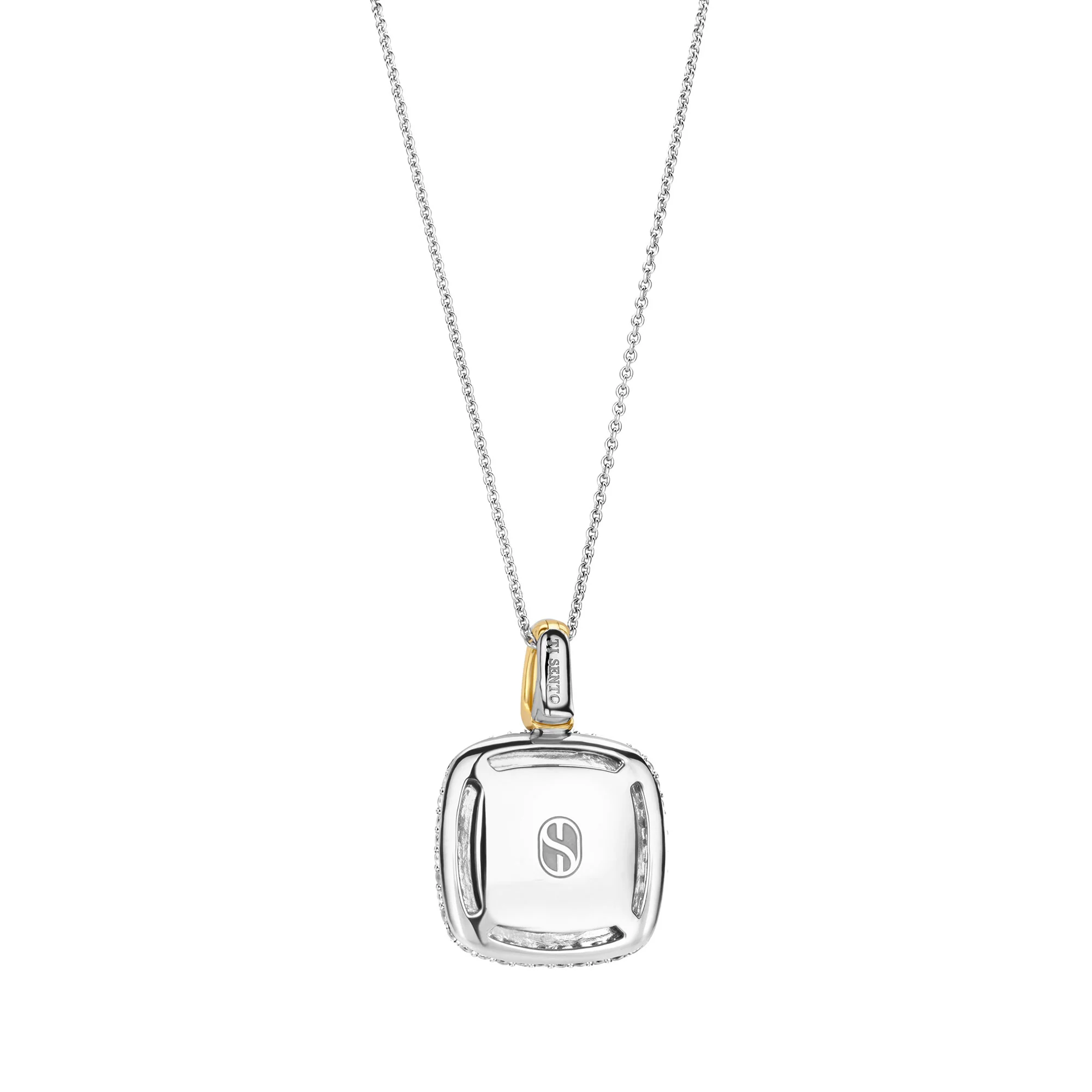 Ti Sento Yellow Gold Plated Mother of Pearl White and Cubic Zirconia Pendant 6828MW - Image 3