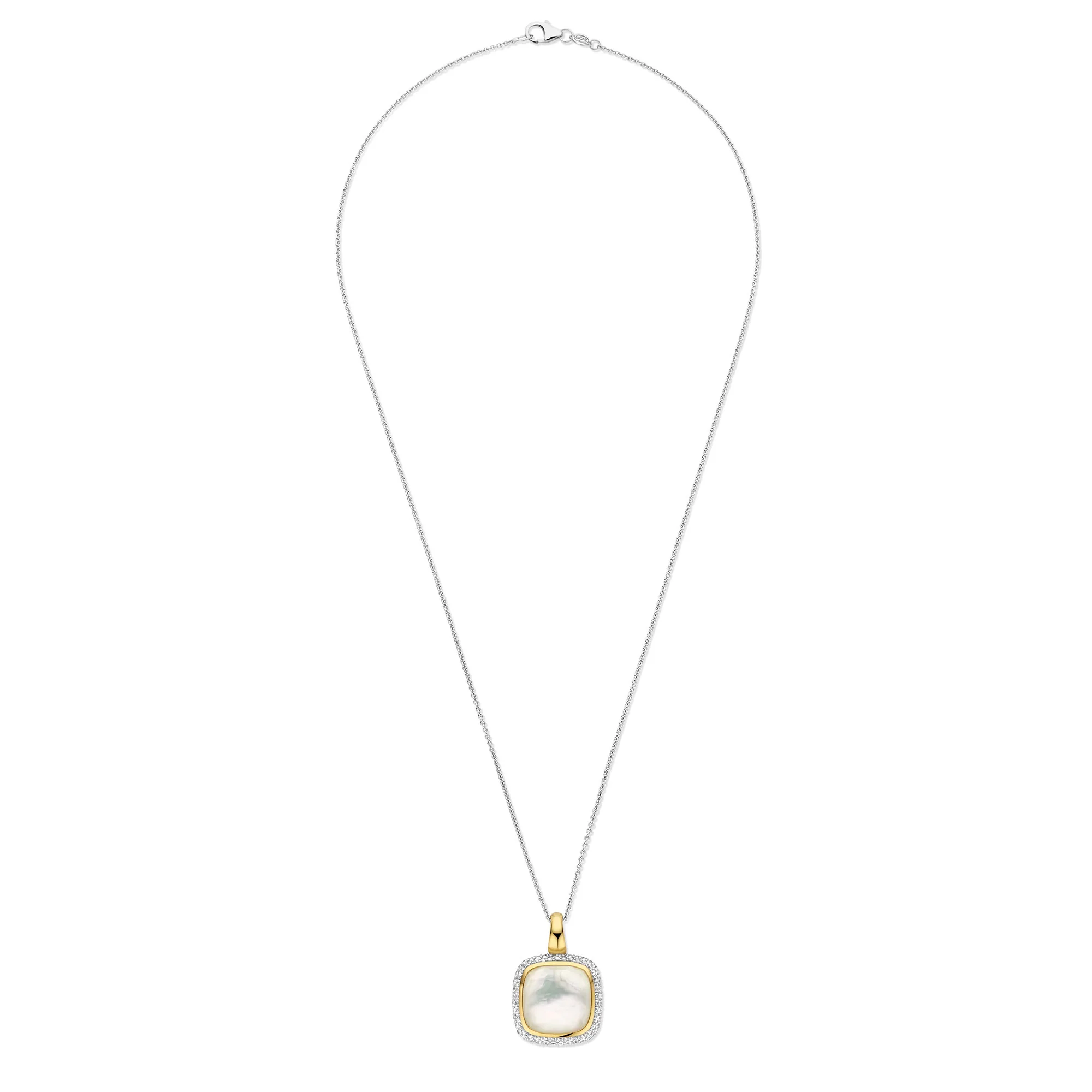 Ti Sento Yellow Gold Plated Mother of Pearl White and Cubic Zirconia Pendant 6828MW - Image 4