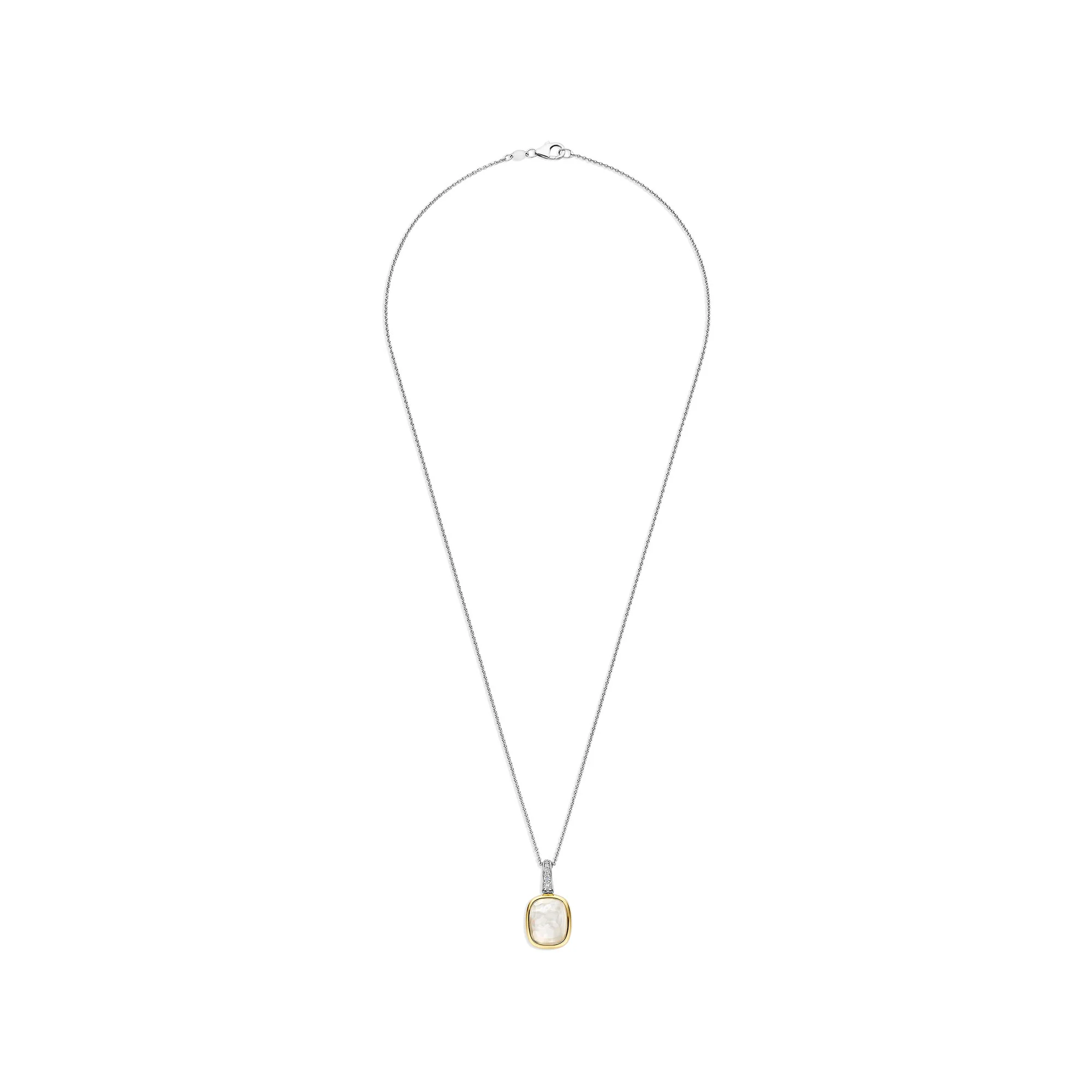 Ti Sento Yellow Gold Plated Mother of Pearl White Crystal and Cubic Zirconia Pendant 6852MW - Image 4