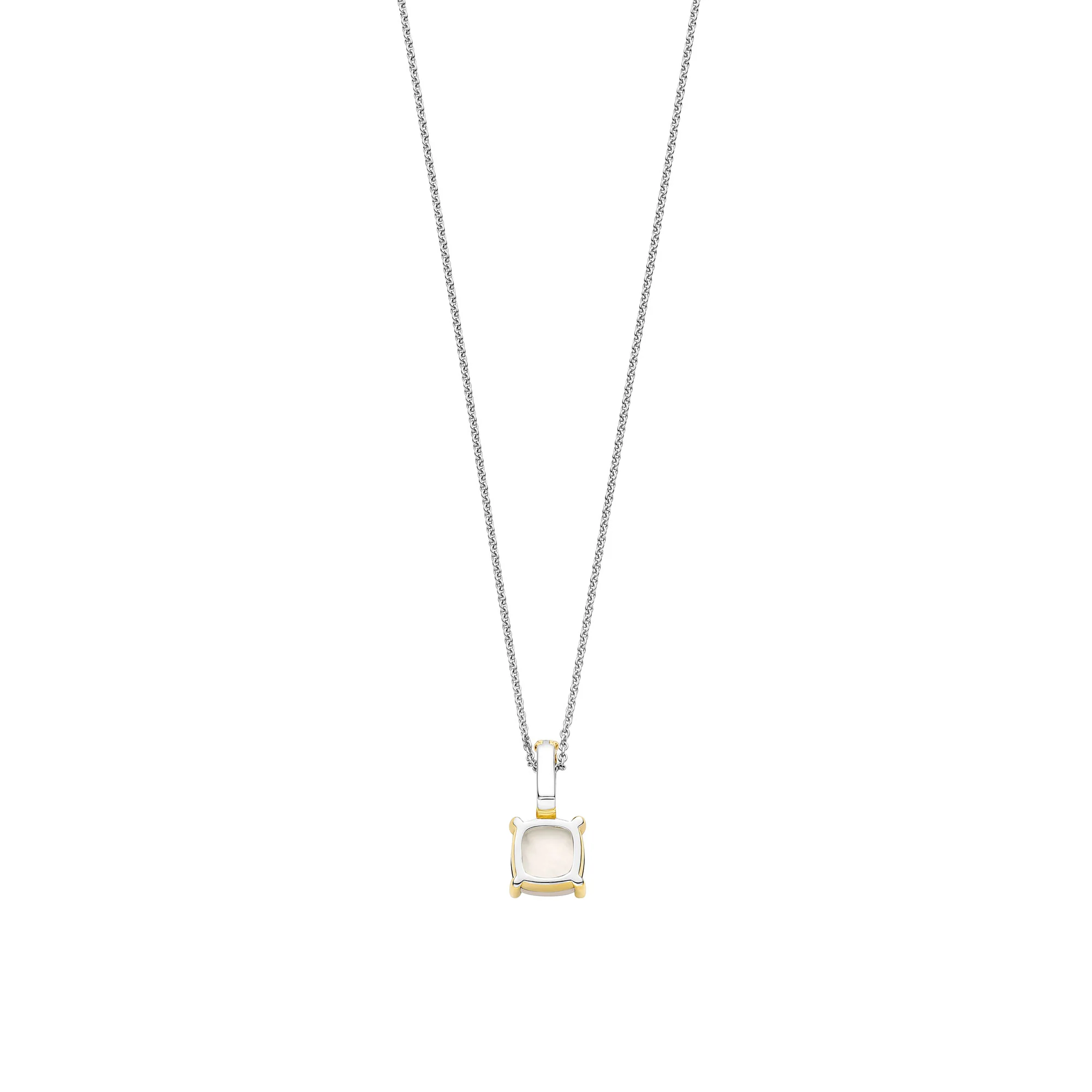 Ti Sento Yellow Gold Plated Mother of Pearl White Crystal Pendant 6854MW - Image 3