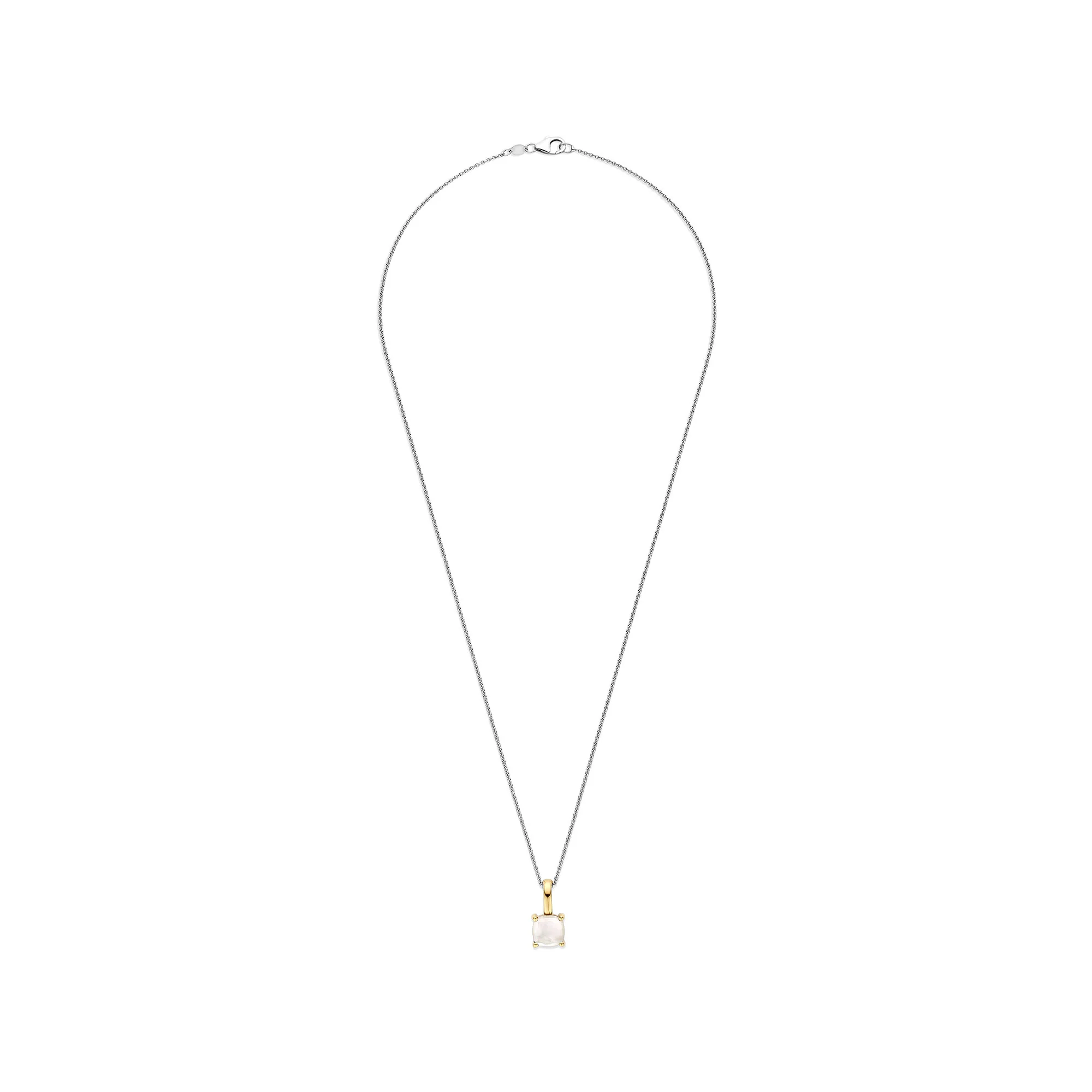 Ti Sento Yellow Gold Plated Mother of Pearl White Crystal Pendant 6854MW - Image 4