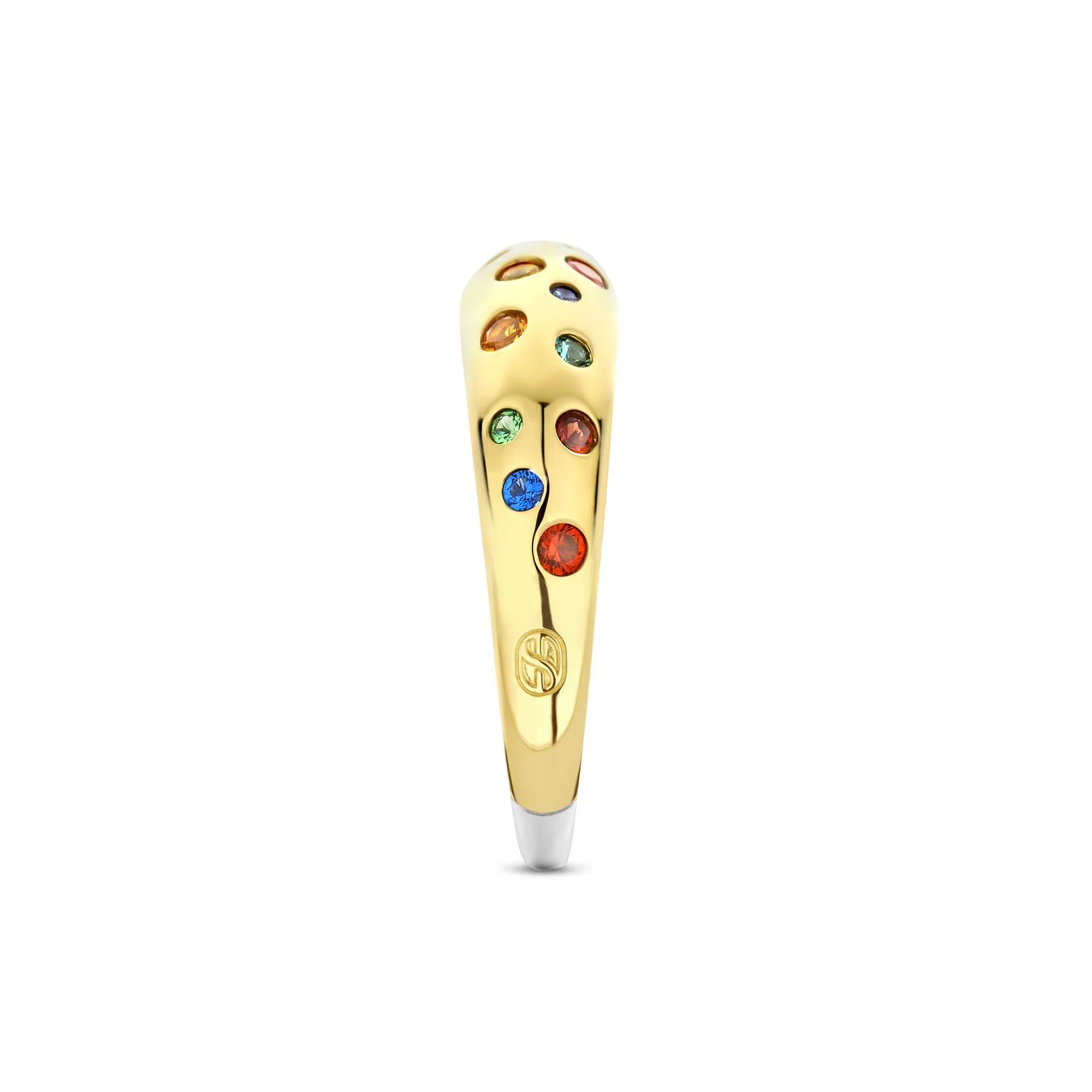 Ti Sento Yellow Gold Plated Multicoloured Cubic Zirconia Scatter Ring 12363MC (56) - Image 2