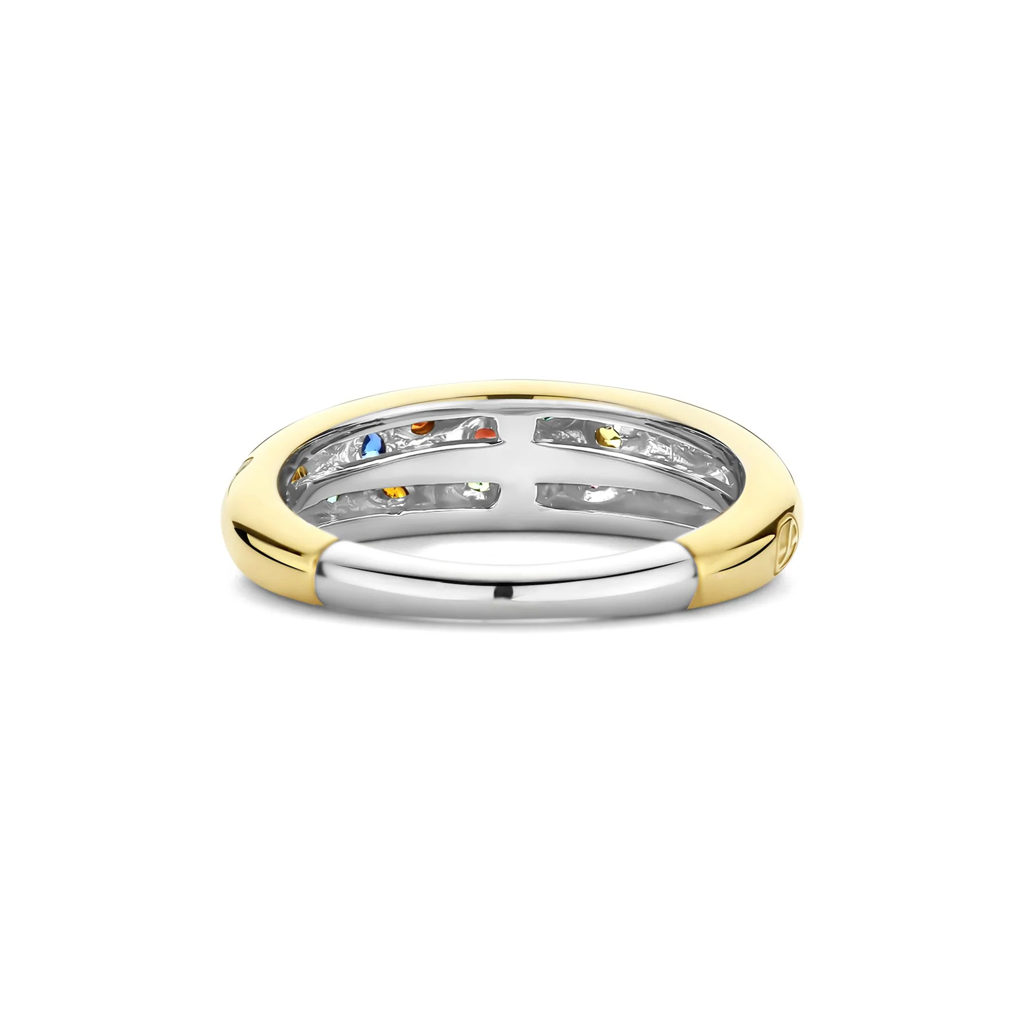 Ti Sento Yellow Gold Plated Multicoloured Cubic Zirconia Scatter Ring 12363MC (56) - Image 3