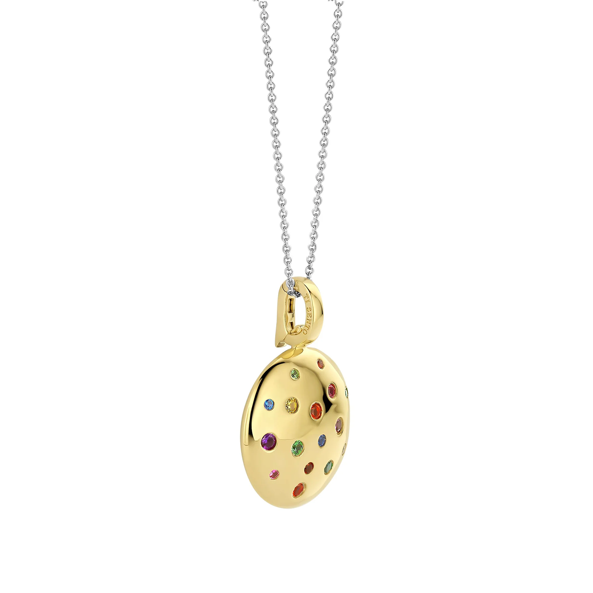 Ti Sento Yellow Gold Plated Multicoloured Cubic Zirconia Scatter Stardust Pendant 6844MC - Image 2