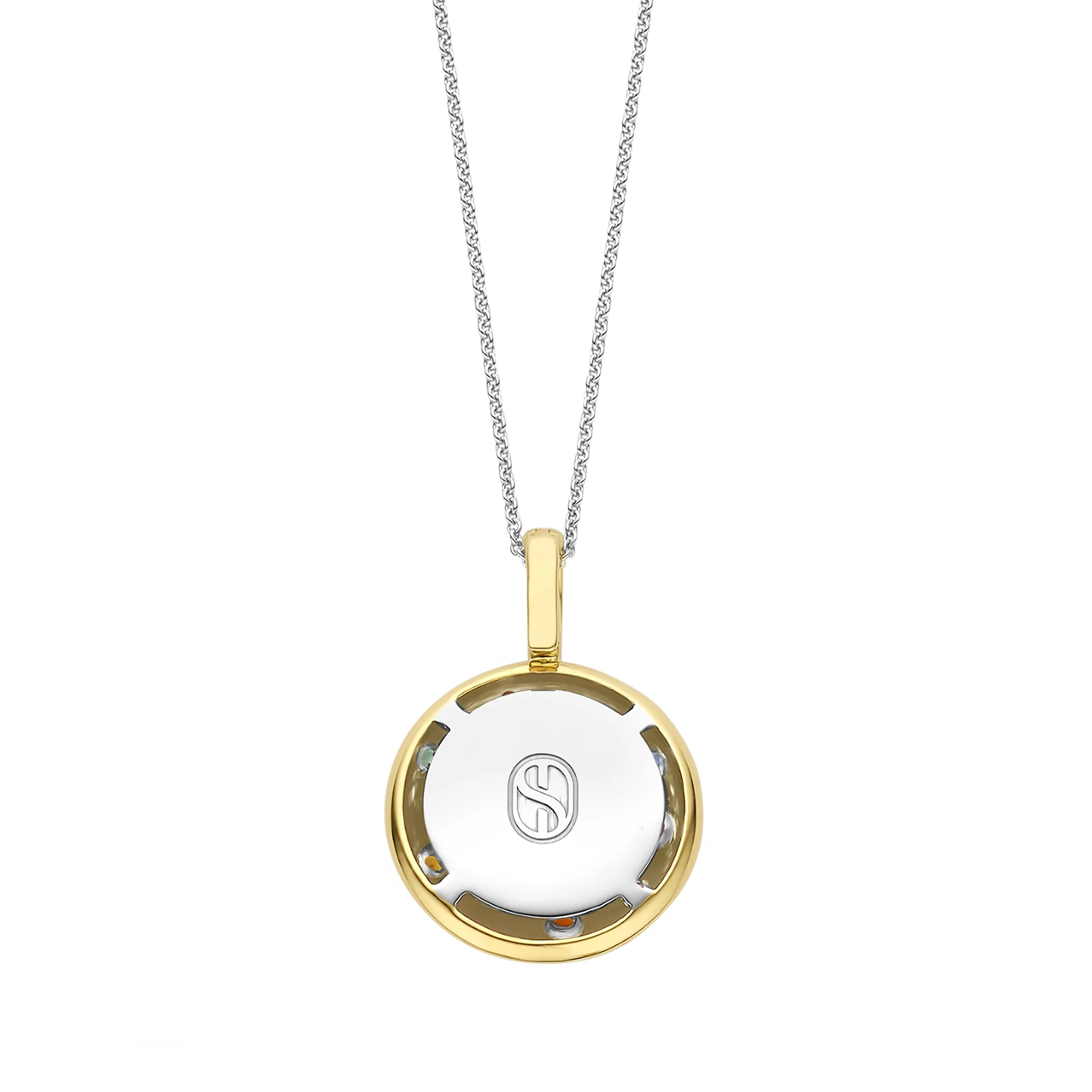 Ti Sento Yellow Gold Plated Multicoloured Cubic Zirconia Scatter Stardust Pendant 6844MC - Image 3