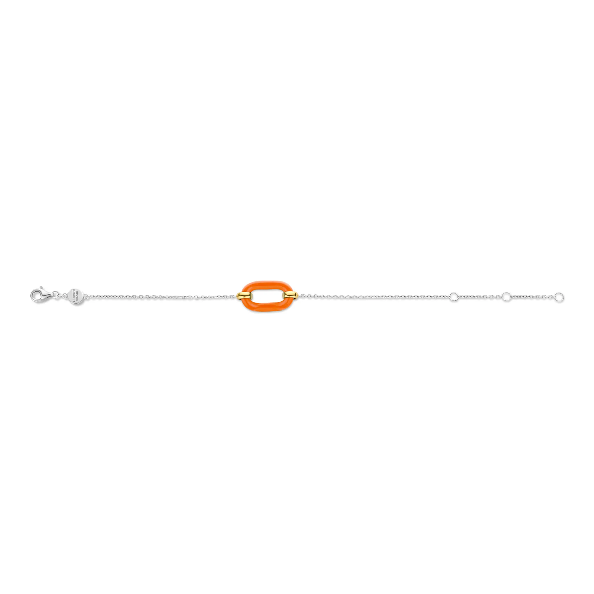 Ti Sento Yellow Gold Plated Orange Oval Link Bracelet 23008OR - Image 2