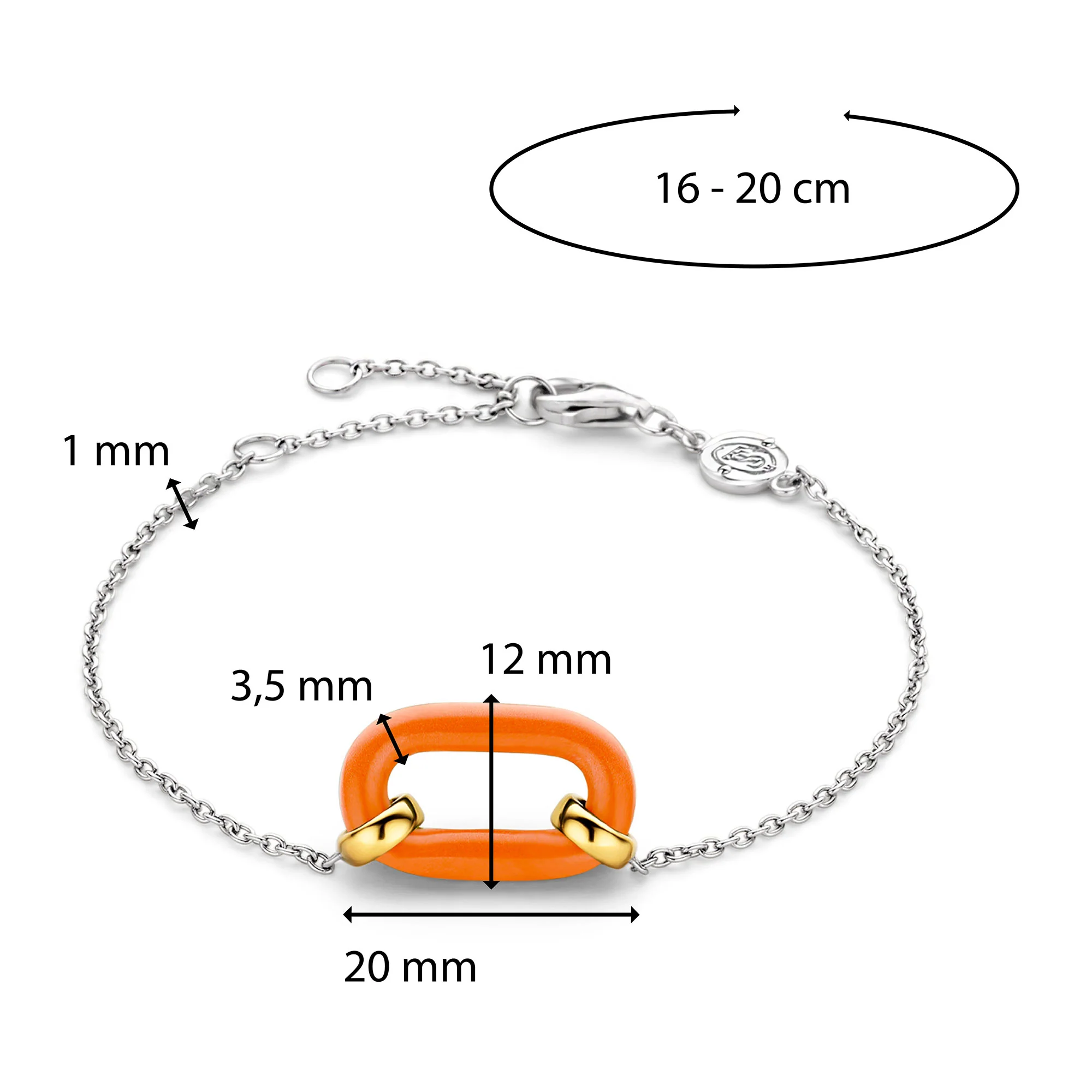 Ti Sento Yellow Gold Plated Orange Oval Link Bracelet 23008OR - Image 4