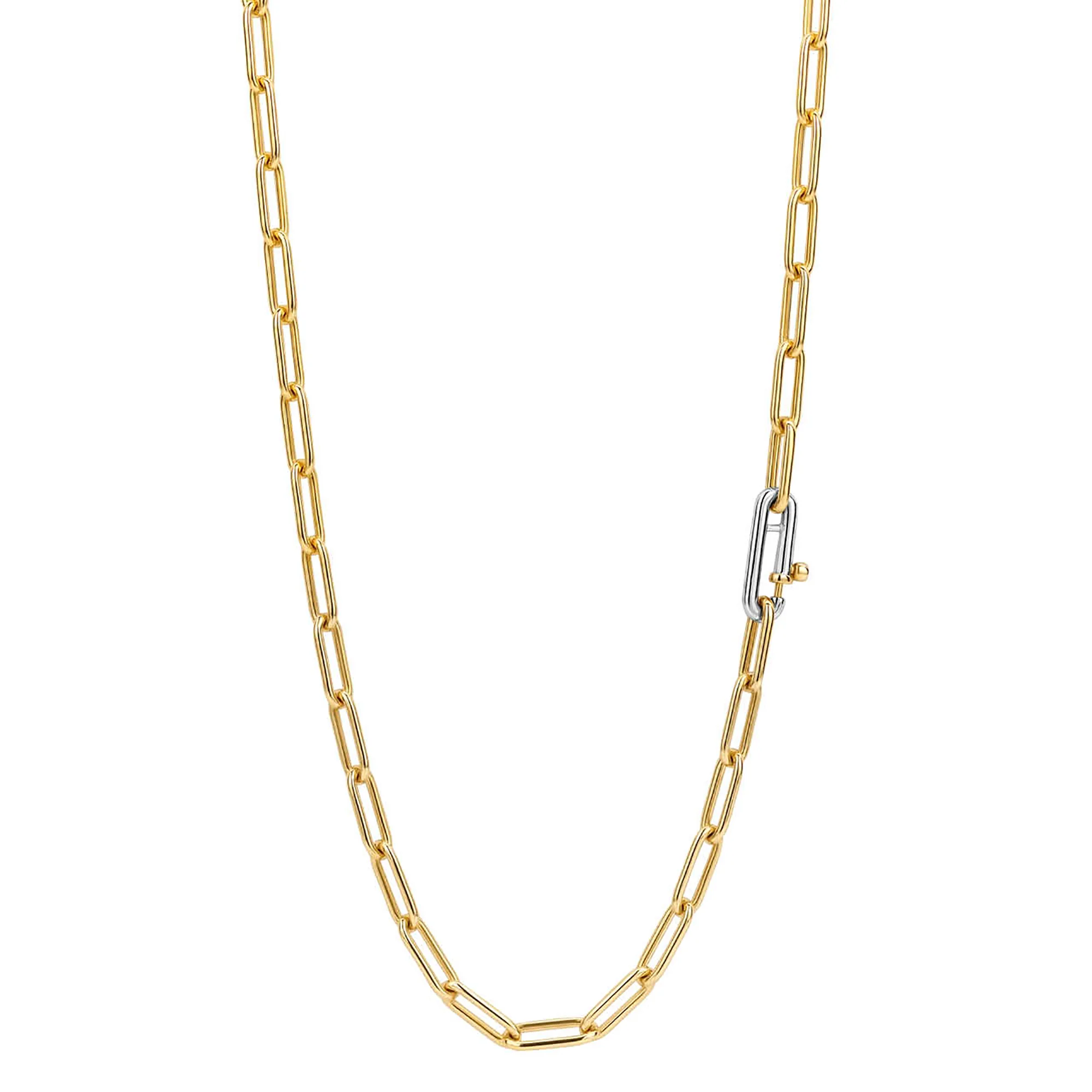 Ti Sento Yellow Gold Plated Oval Linked Necklace 3947SY - Image 4
