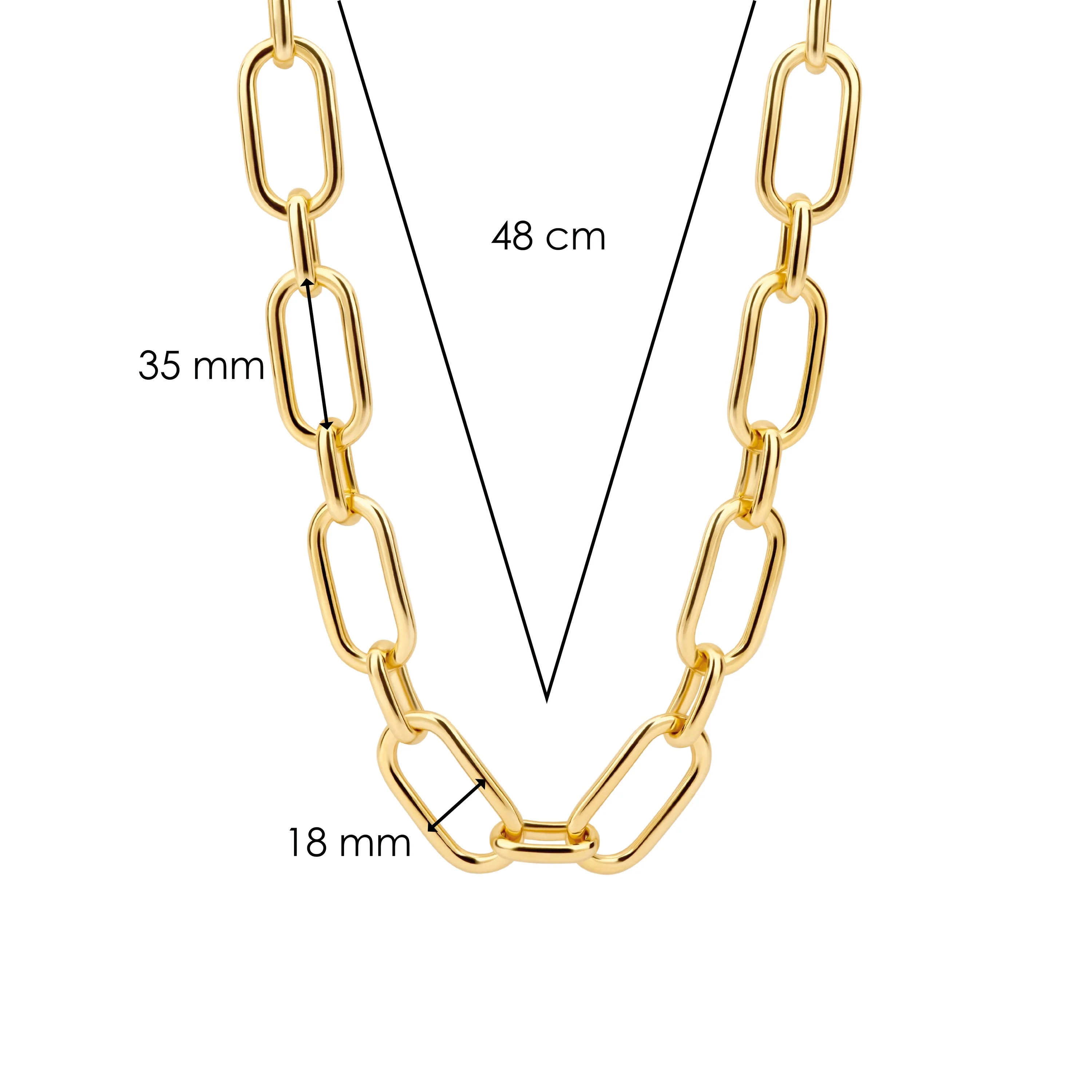 Ti Sento Yellow Gold Plated Oversized Oval Link Necklace 3965SY - Image 5