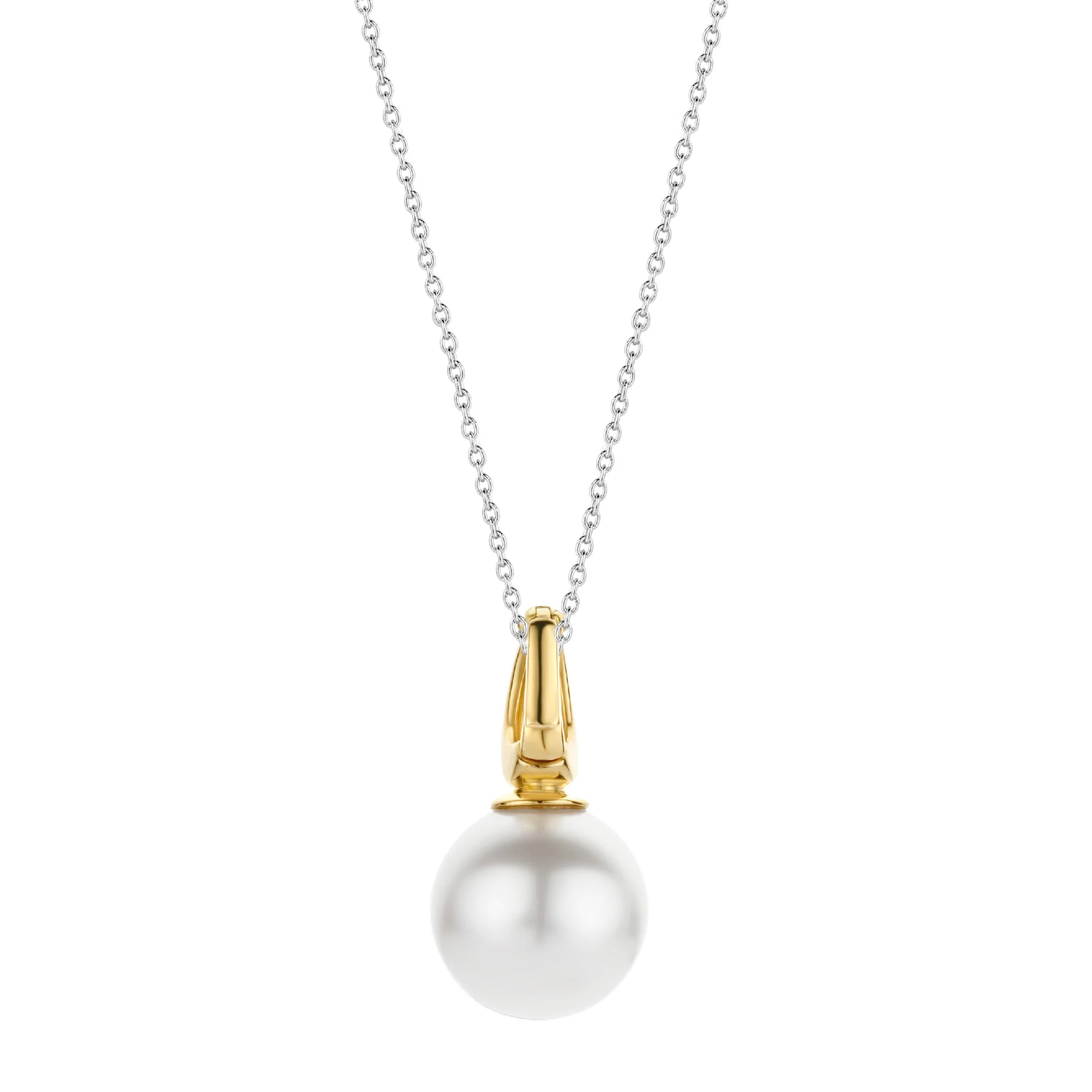 Ti Sento Yellow Gold Plated Pearl White Pendant 6805PW - Image 3