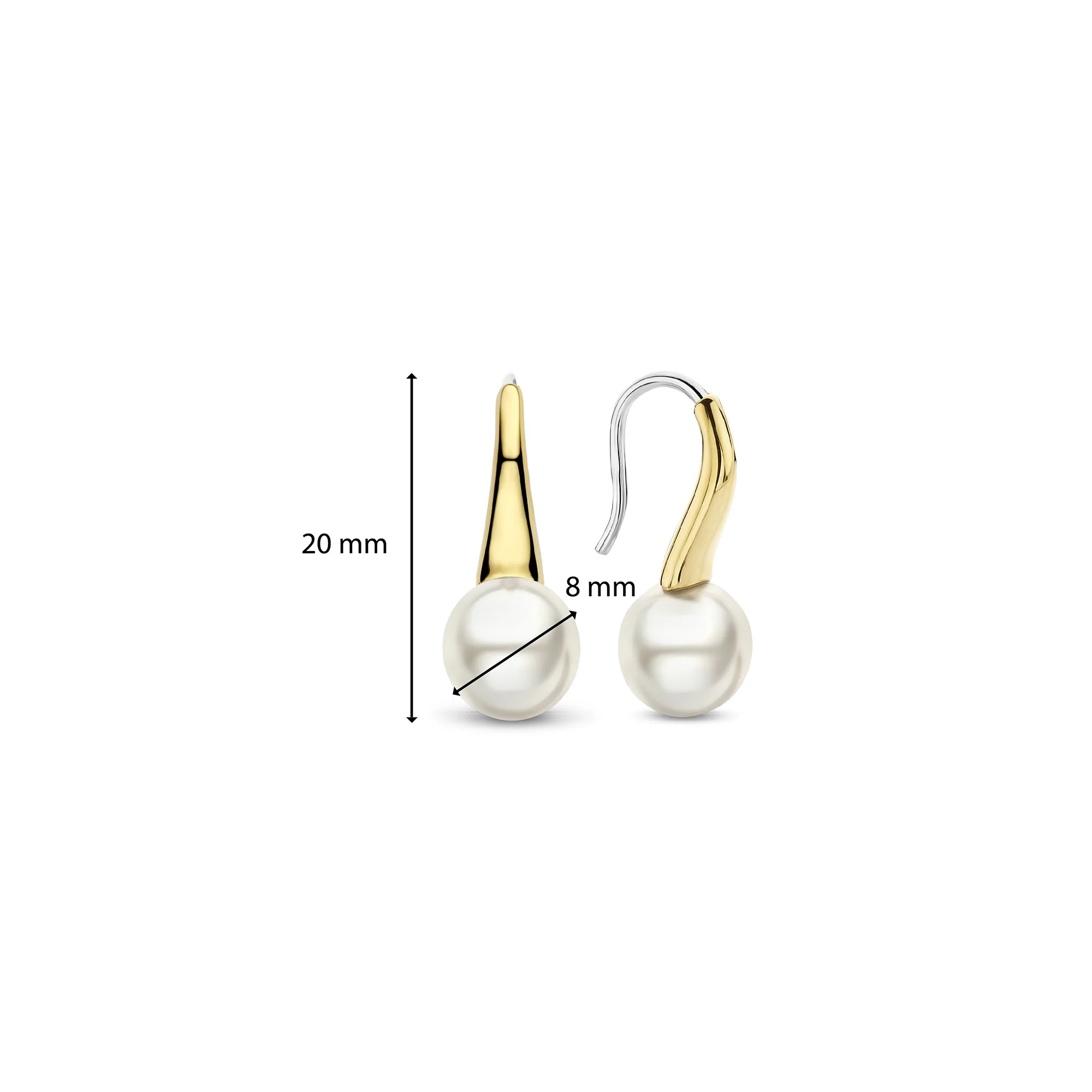 Ti Sento Yellow Gold Plated Shell Pearl Drop Earrings 7937YP - Image 4