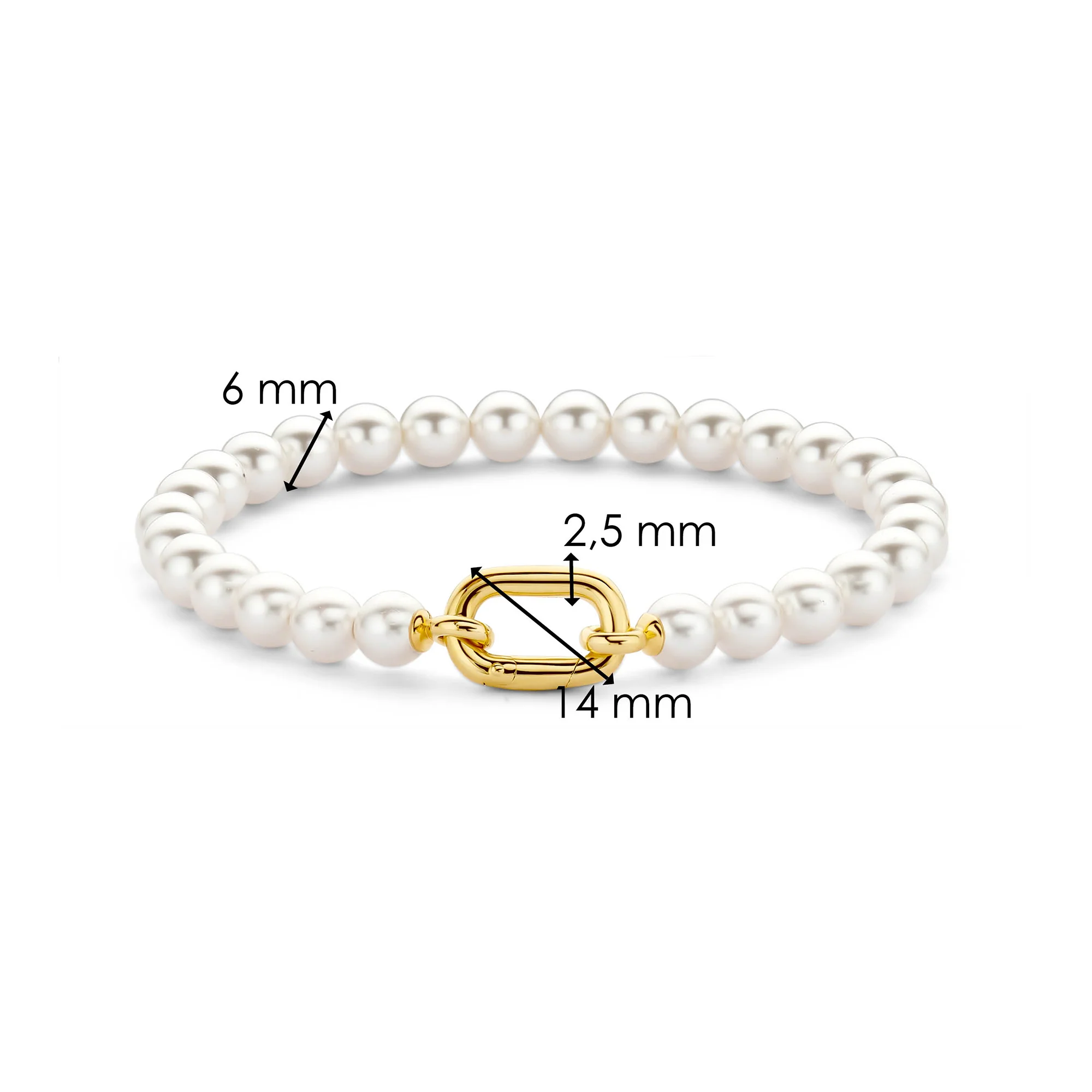 Ti Sento Yellow Gold Plated Synthetic Pearl Bracelet 23037YP - Image 4