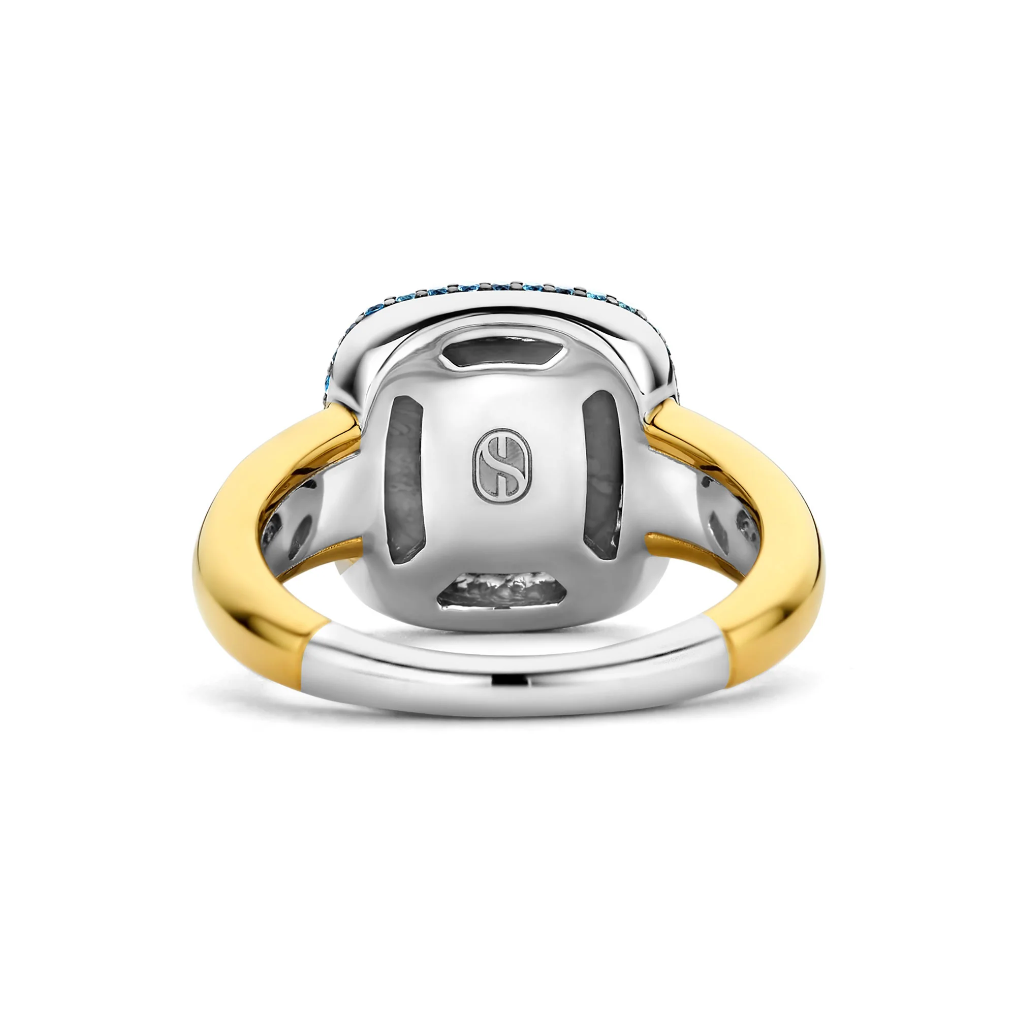 Ti Sento Yellow Gold Plated Turquoise Blue and Blue Cubic Zirconia Ring - Image 4