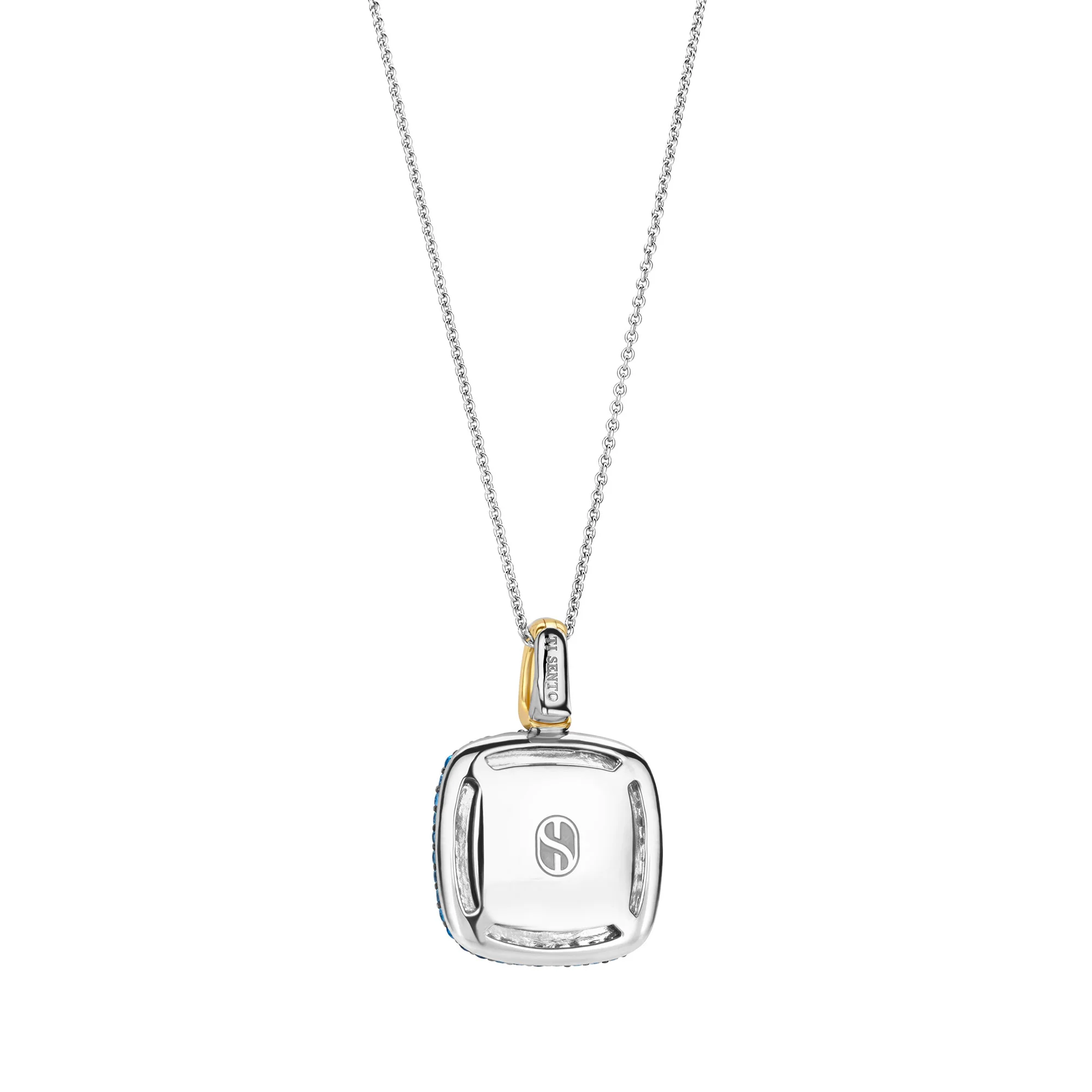 Ti Sento Yellow Gold Plated Turquoise Blue and Cubic Zirconia Pendant - Image 3
