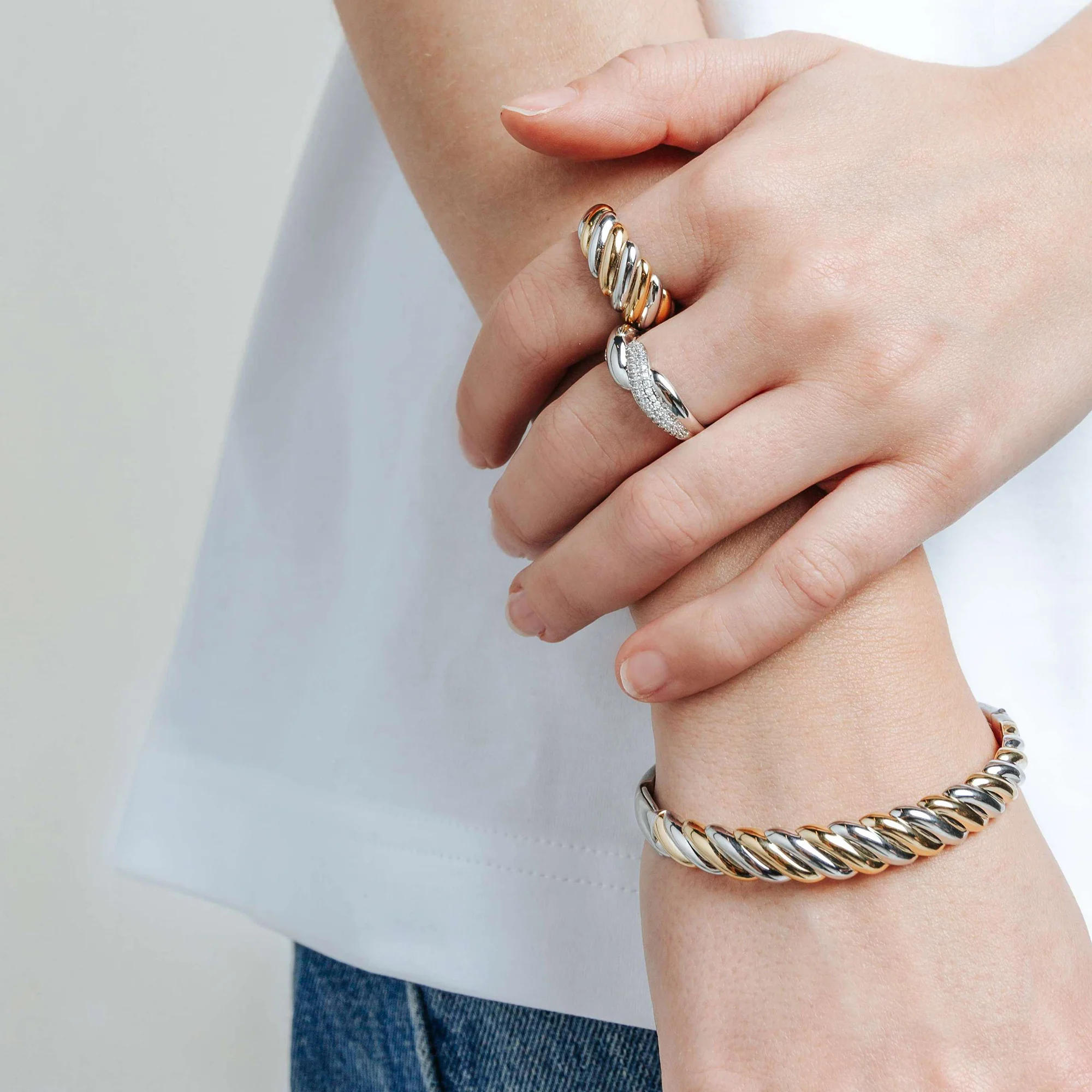 Ti Sento Yellow Gold Plated Twist Bangle 23078SY - Image 5