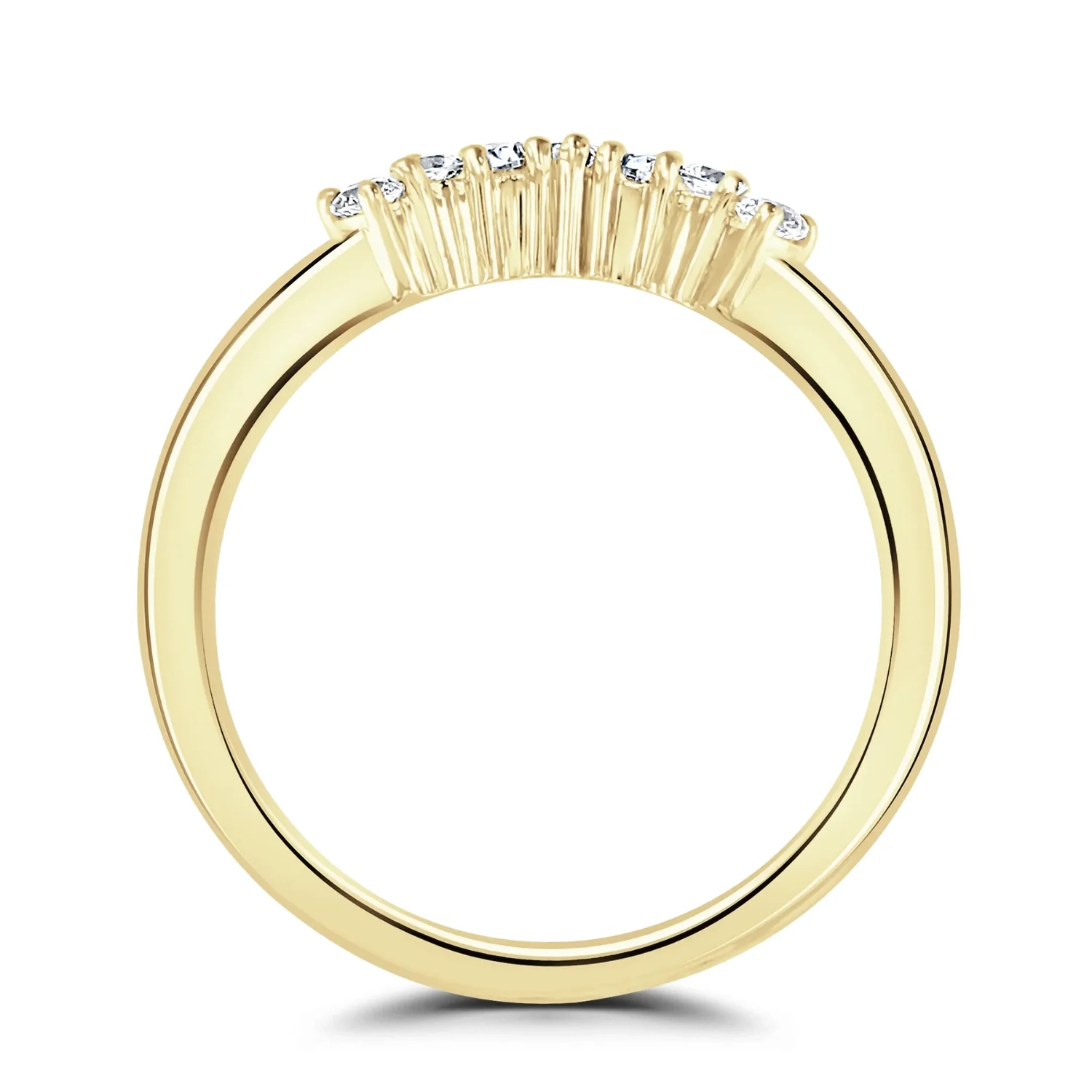 Tiara Style Diamond 9ct Yellow Gold Wedding Ring by Brown & Newirth - Image 2