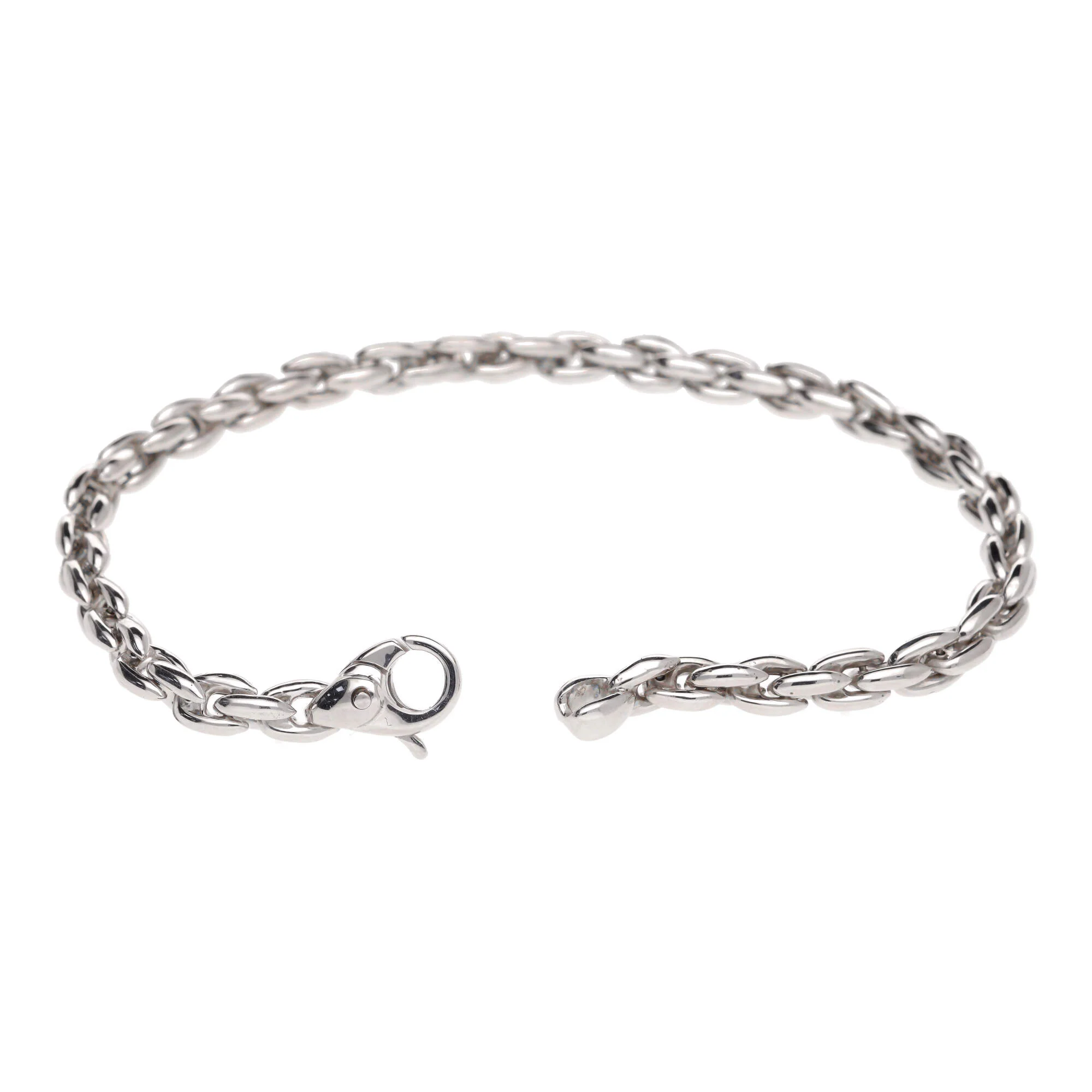 Tight Oval Link 9ct White Gold Bracelet - Image 2