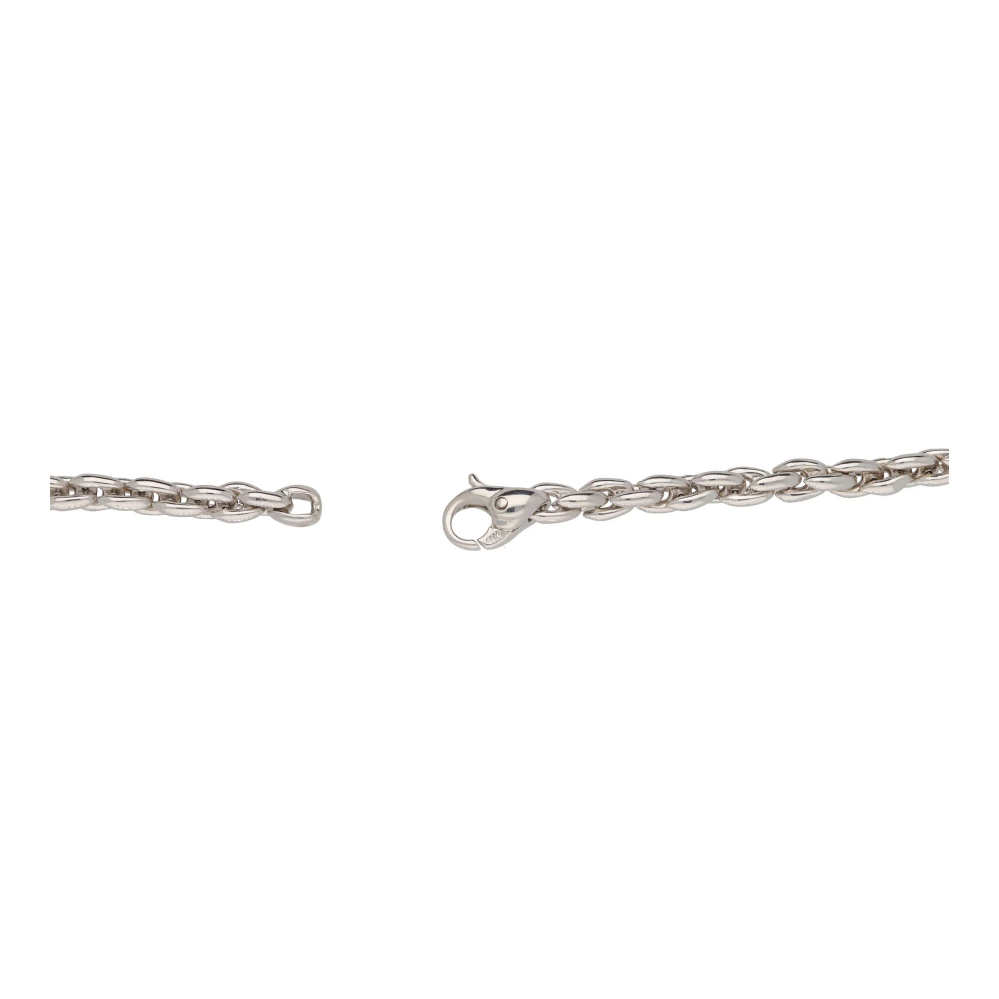 Tight Oval Link 9ct White Gold Necklace - Image 2