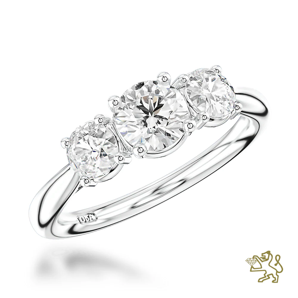 Trilogy Classic Three Stone 0.41ct D SI1 Diamond Platinum Ring