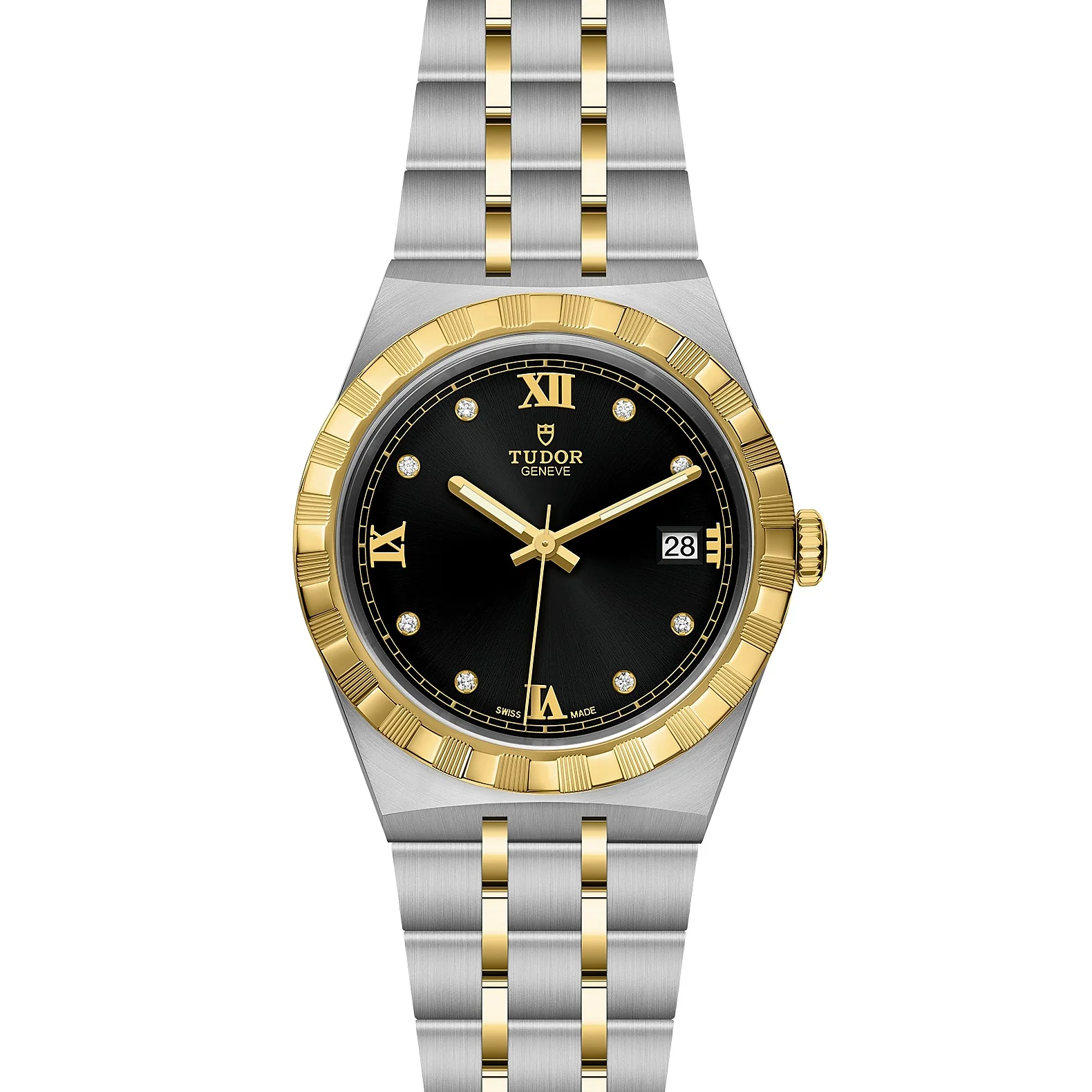 TUDOR Royal 38mm Yellow Gold and Steel Diamond Automatic Watch M28503-0004 - Image 3