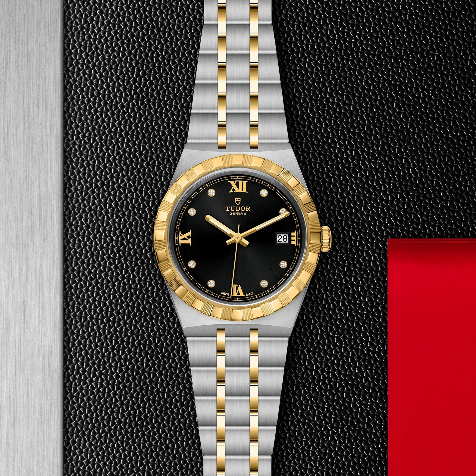 TUDOR Royal 38mm Yellow Gold and Steel Diamond Automatic Watch M28503-0004 - Image 4