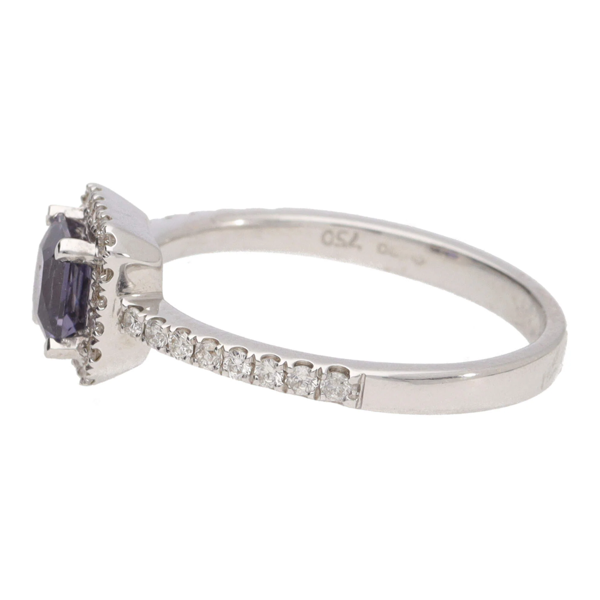Unheated Sapphire and Diamond 18ct White Gold Cluster Ring (N) - Image 3