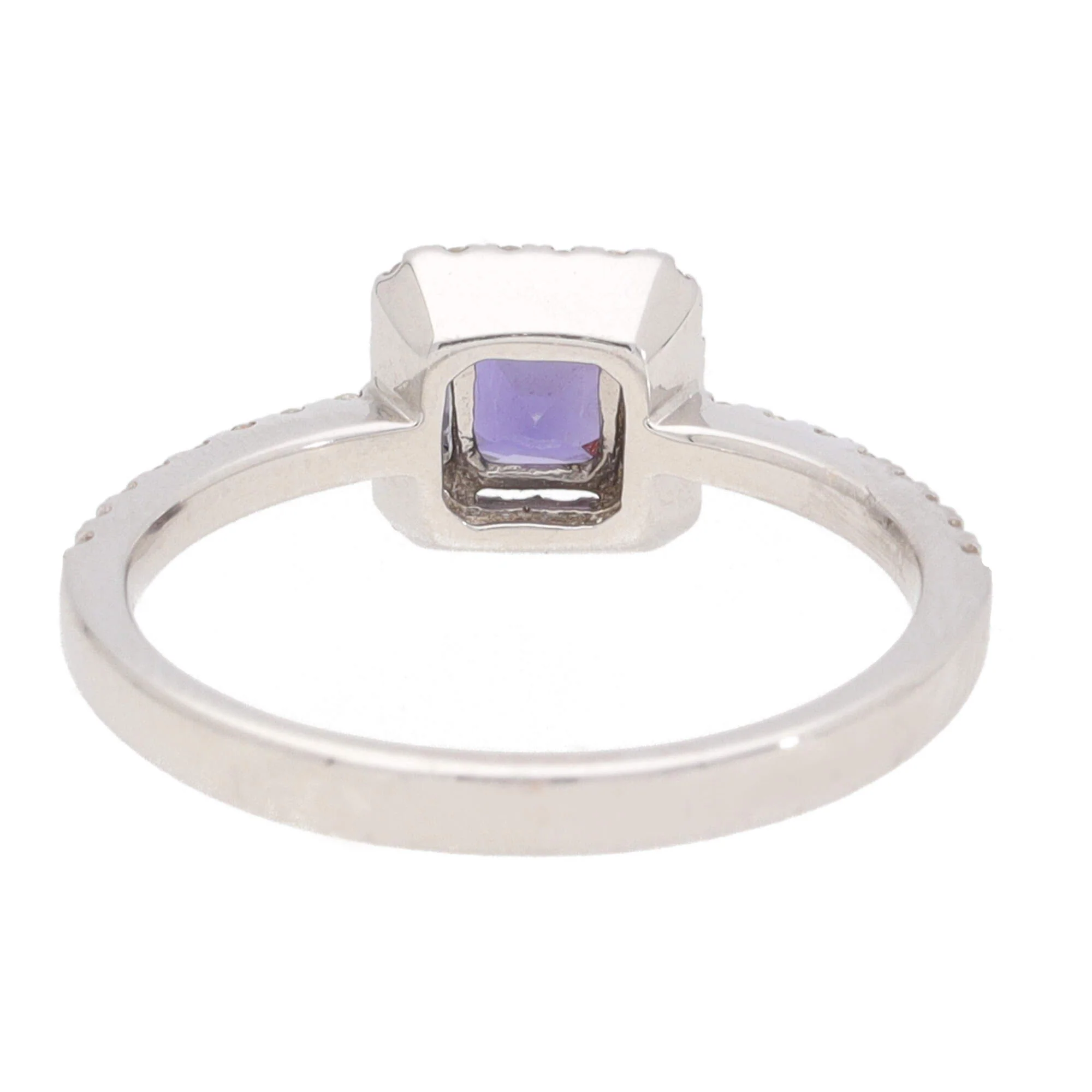 Unheated Sapphire and Diamond 18ct White Gold Cluster Ring (N) - Image 4