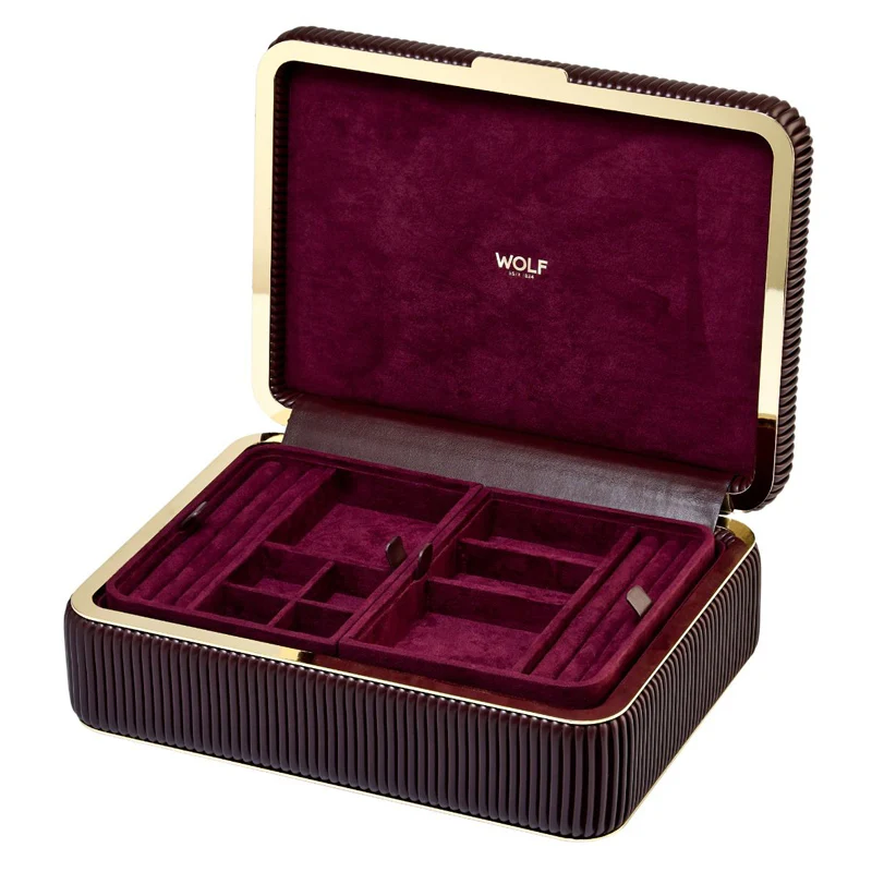 WOLF Bella Medium Bordeaux Jewellery Box - Image 2