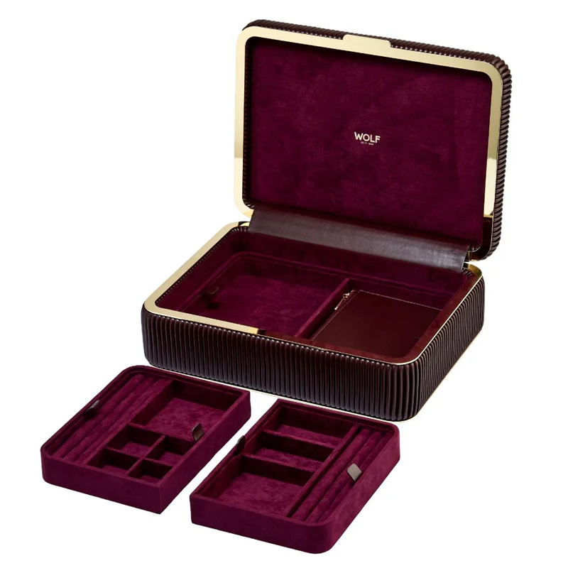 WOLF Bella Medium Bordeaux Jewellery Box - Image 3