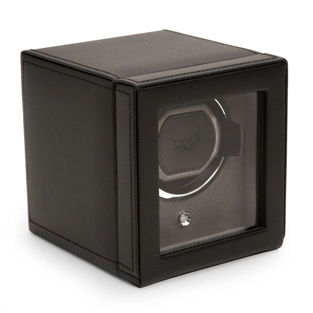 Wolf Cub Black Single Watch Winder With Cover - Image 2
