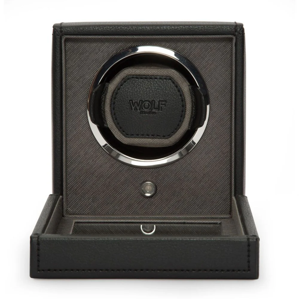 Wolf Cub Black Single Watch Winder With Cover - Image 3