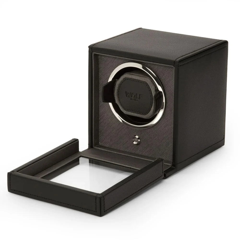 Wolf Cub Black Single Watch Winder With Cover - Image 4
