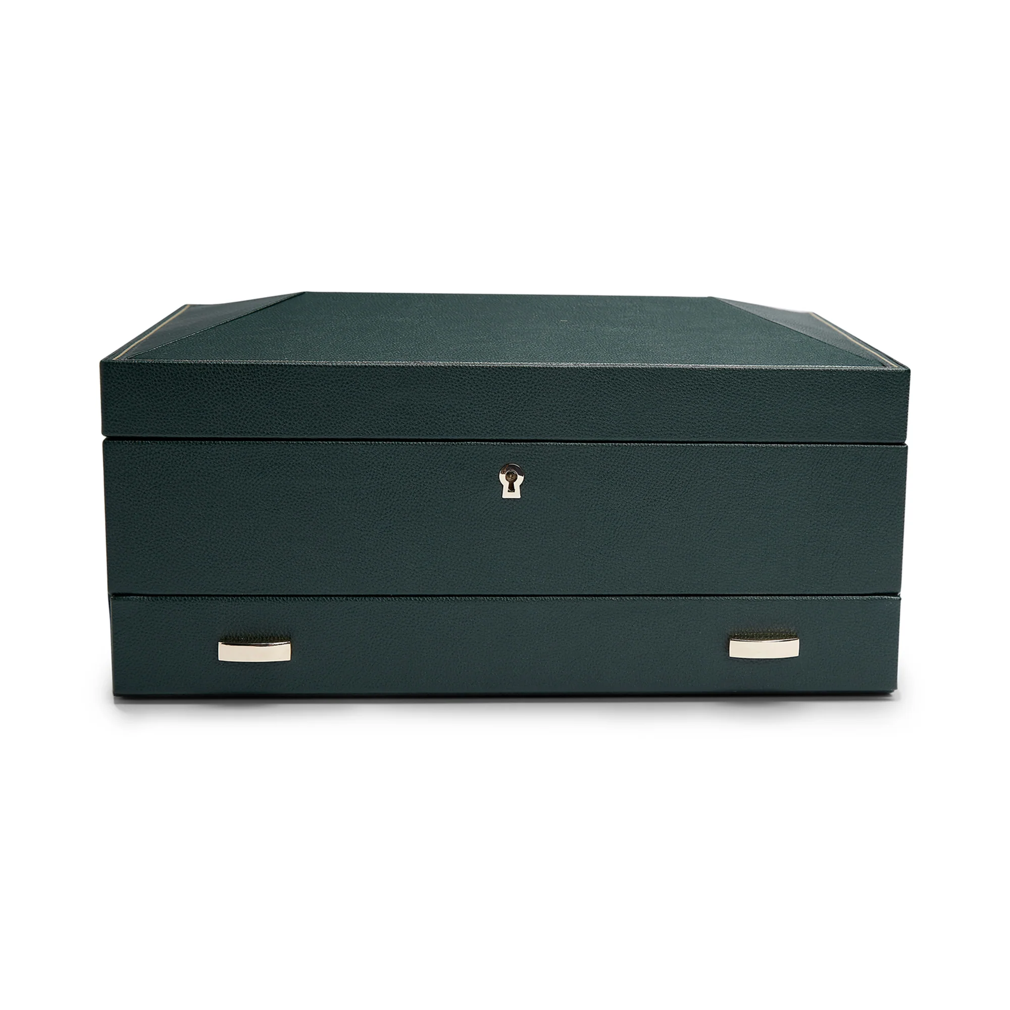 WOLF British Racing Green 10 Piece Watch Box with Storage