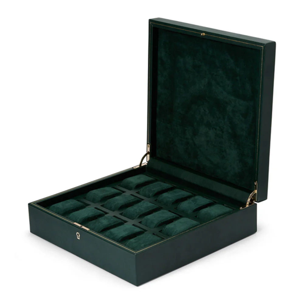 Wolf British Racing Green 15 Piece Watch Box - Image 2