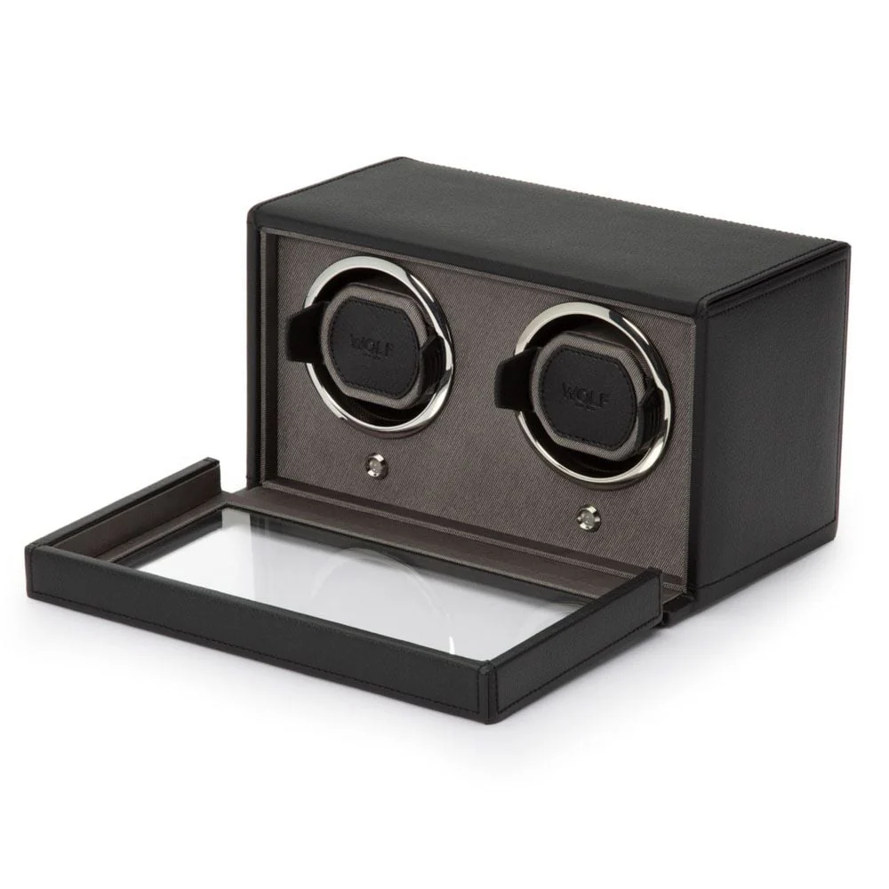 WOLF Cub Double Black Watch Winder with Cover - ONLINE EXCLUSIVE - Image 2