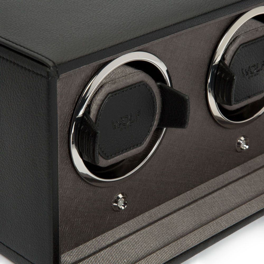WOLF Cub Double Black Watch Winder with Cover - ONLINE EXCLUSIVE - Image 3