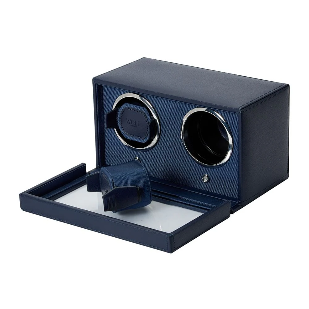 WOLF Cub Double Navy Watch Winder with Cover - ONLINE EXCLUSIVE - Image 2