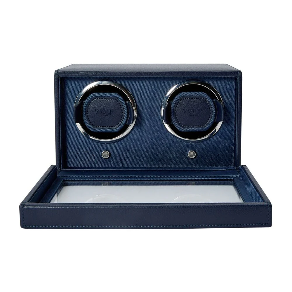 WOLF Cub Double Navy Watch Winder with Cover - ONLINE EXCLUSIVE - Image 4