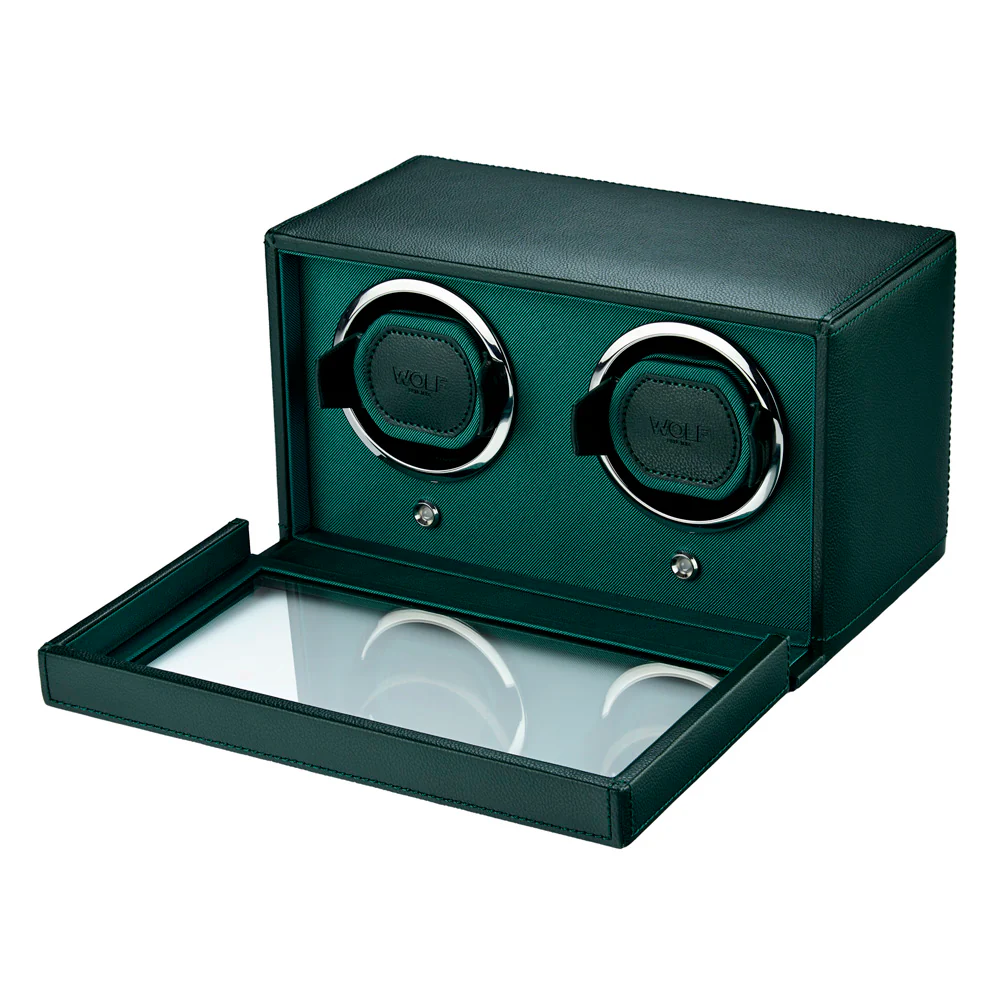 Wolf Cub Green Double Watch Winder with Cover - Image 2