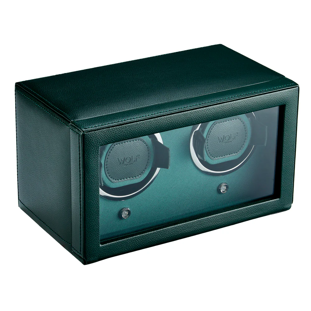 Wolf Cub Green Double Watch Winder with Cover - Image 3