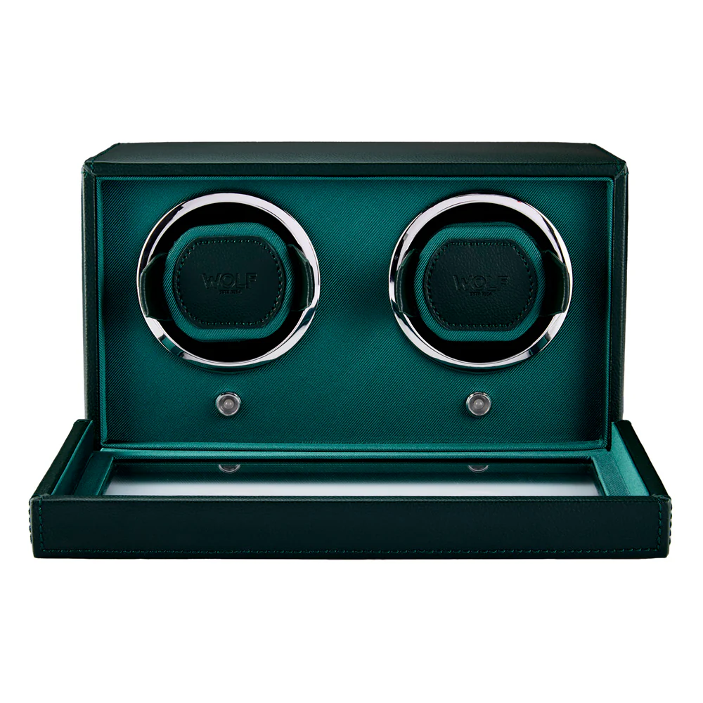 Wolf Cub Green Double Watch Winder with Cover - Image 4