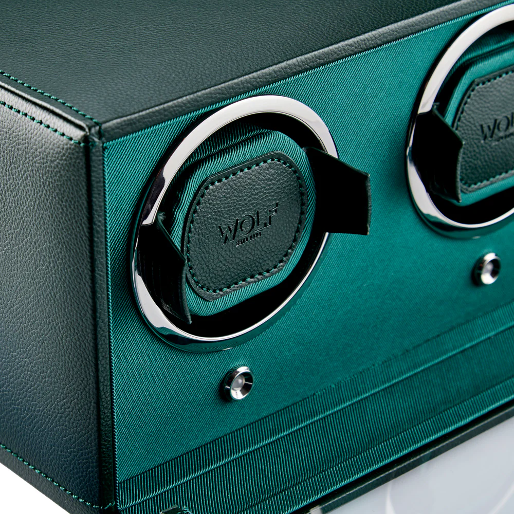 Wolf Cub Green Double Watch Winder with Cover - Image 5