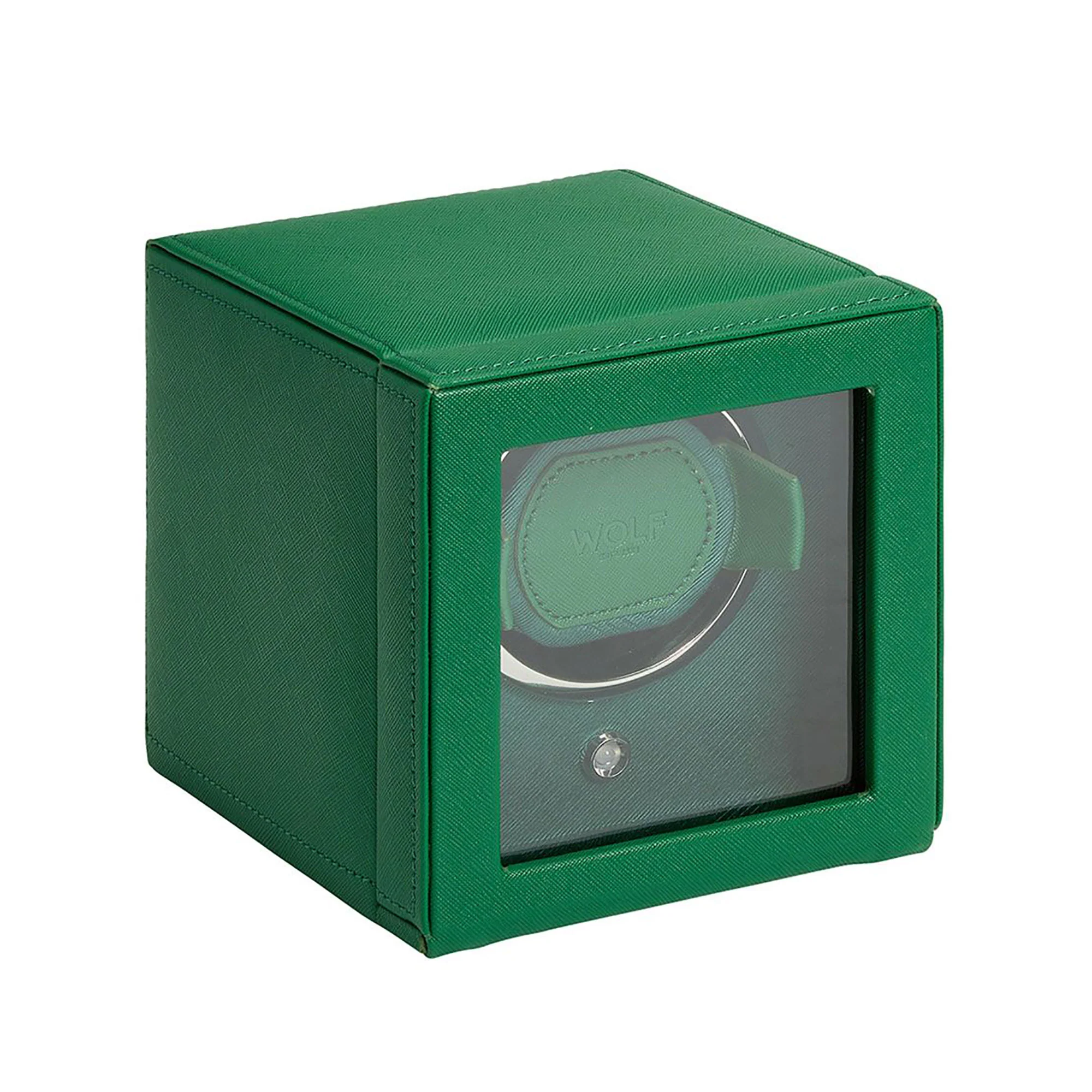 Wolf Cub Watch Winder Single Watch Green With Cover - Image 2