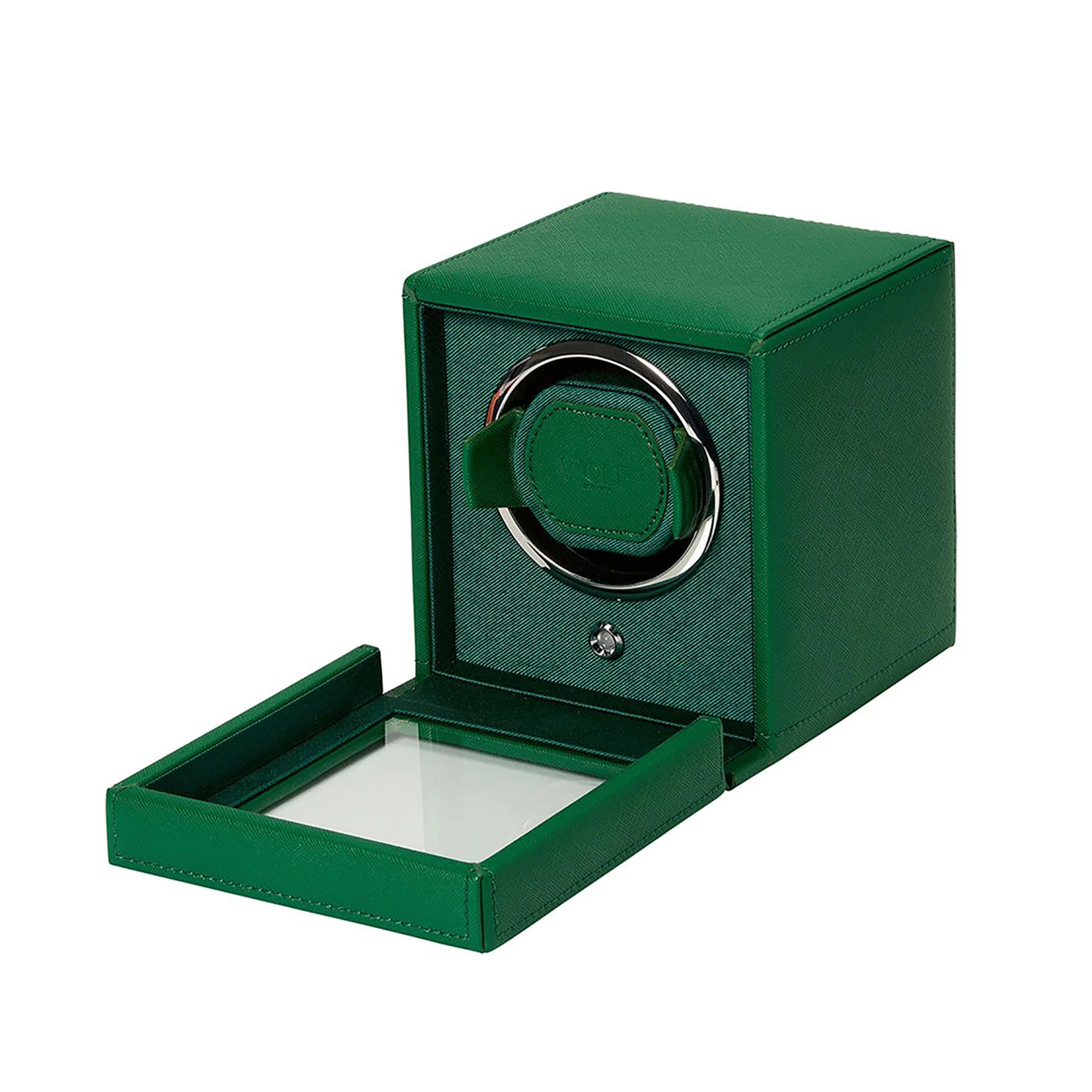 Wolf Cub Watch Winder Single Watch Green With Cover - Image 4