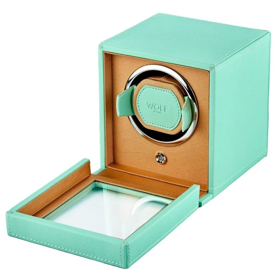 Wolf Cub Single Watch Winder with Cover Mint/Peach - Image 3